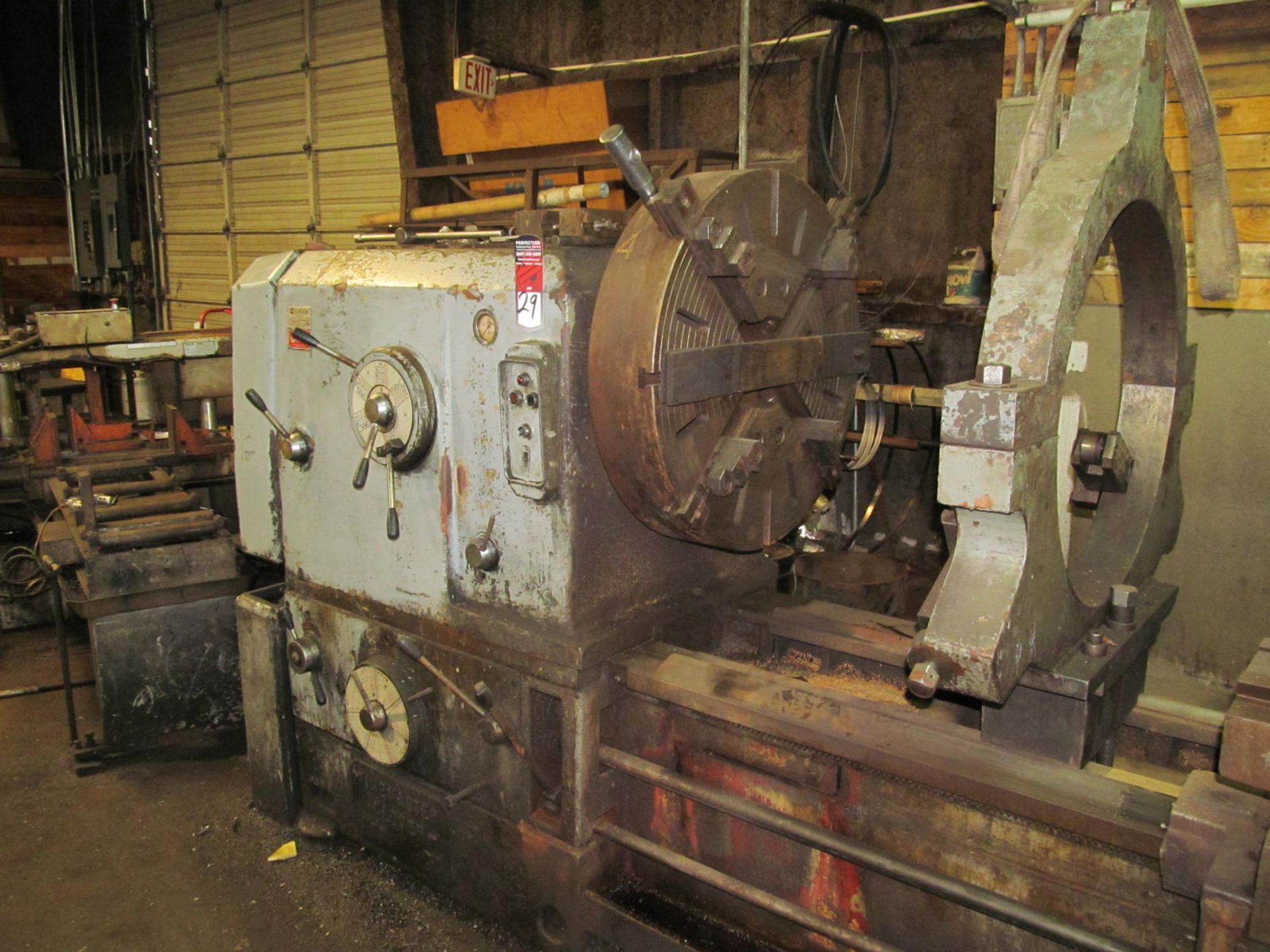 Doria 48/32 x 240 Engine Lathe, s/n 5467, 32" 4-Jaw, 6" Hole, Aloris Tool Post - Image 2 of 6