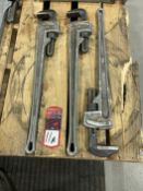 Lot of (3) Aluminum 36” Rigid Pipe Wrenches
