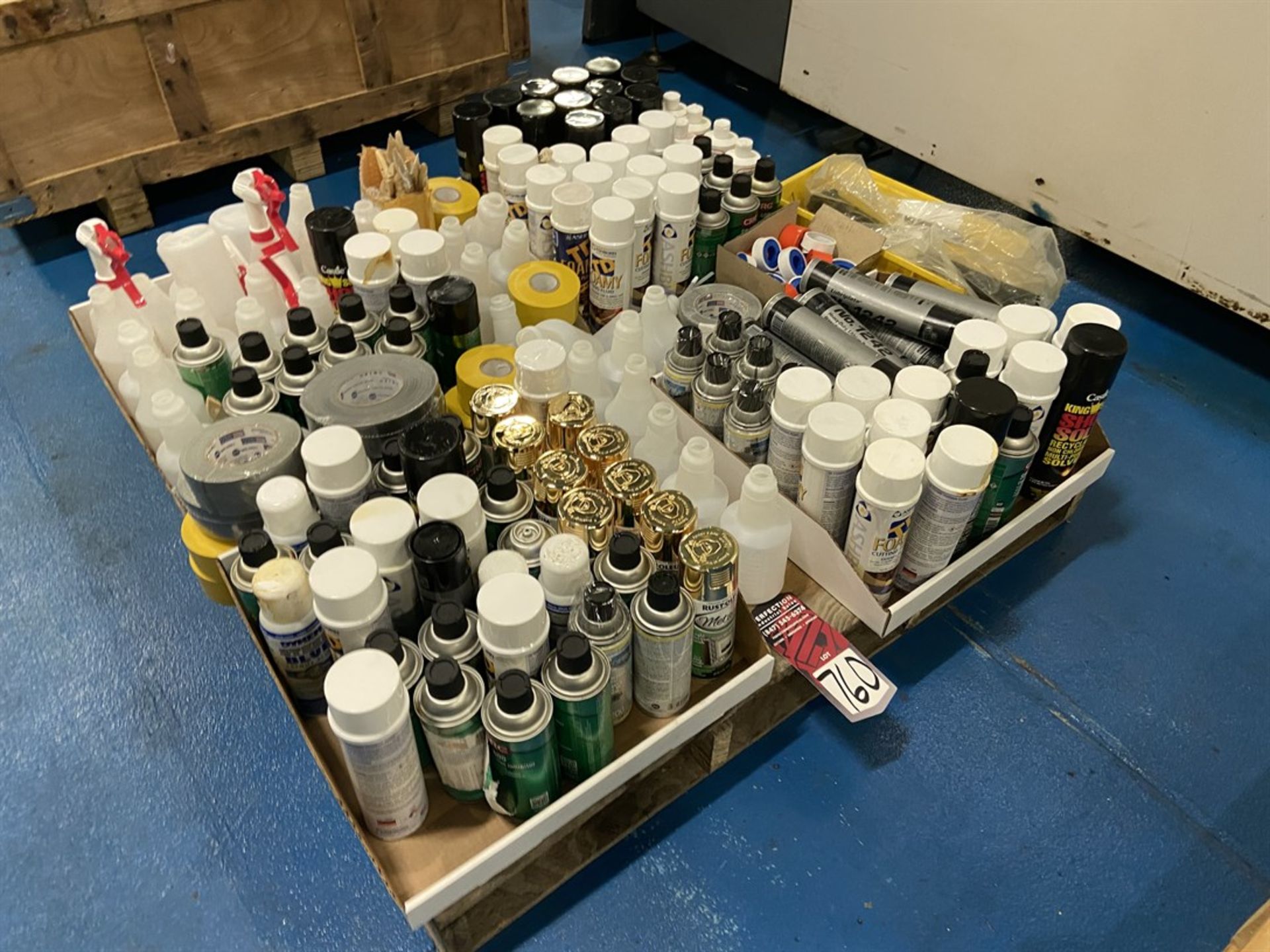 Lot of Assorted Spray Bottles, Spray Paint, Grease and Tape