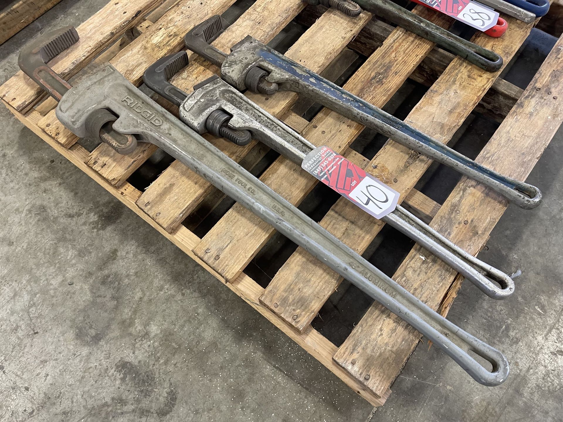 Lot Comprising (2) 36" and (1) 48" Aluminum Pipe Wrenches