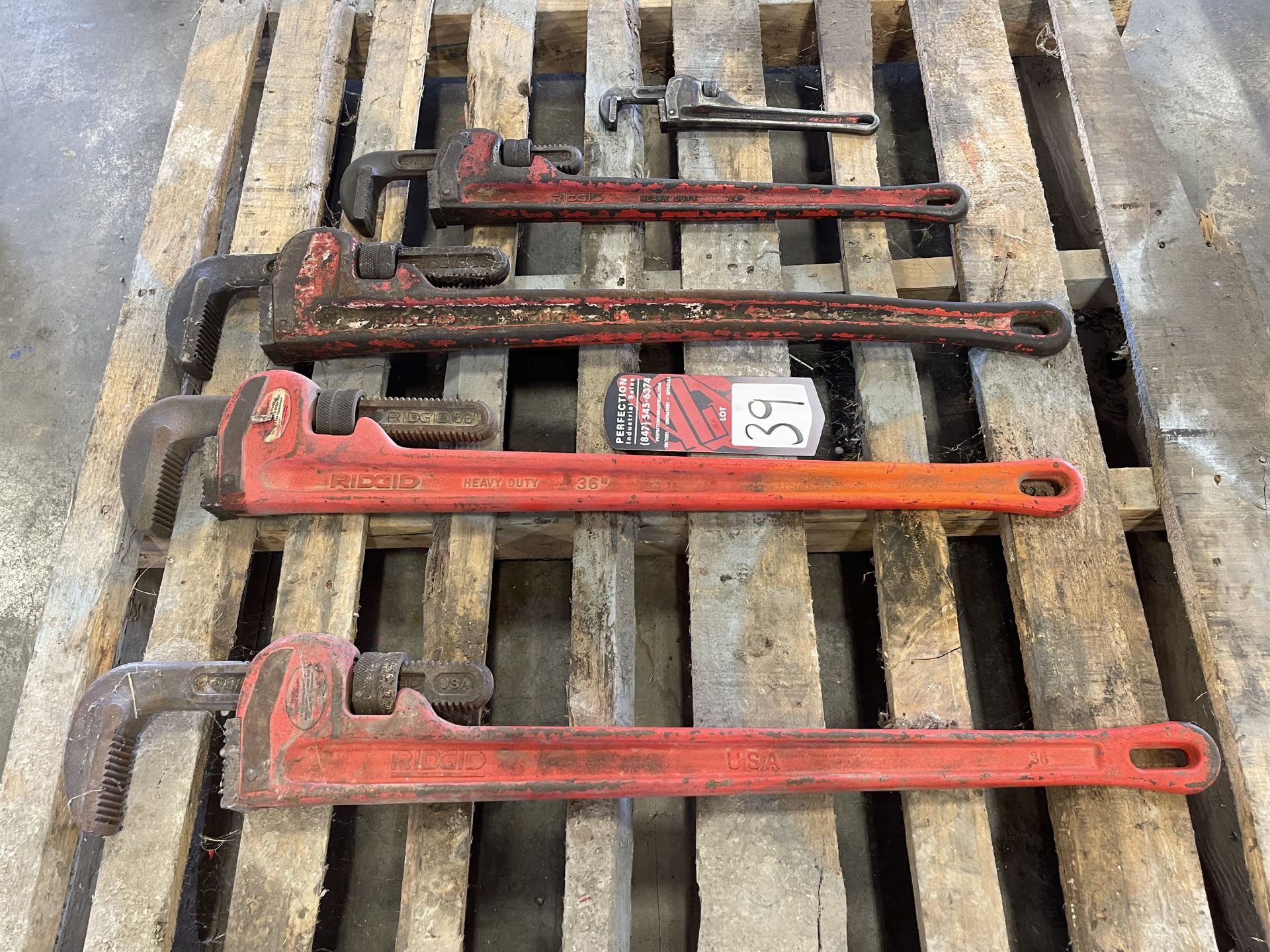 Lot of (5) Assorted Pipe Wrenches from 10-36"