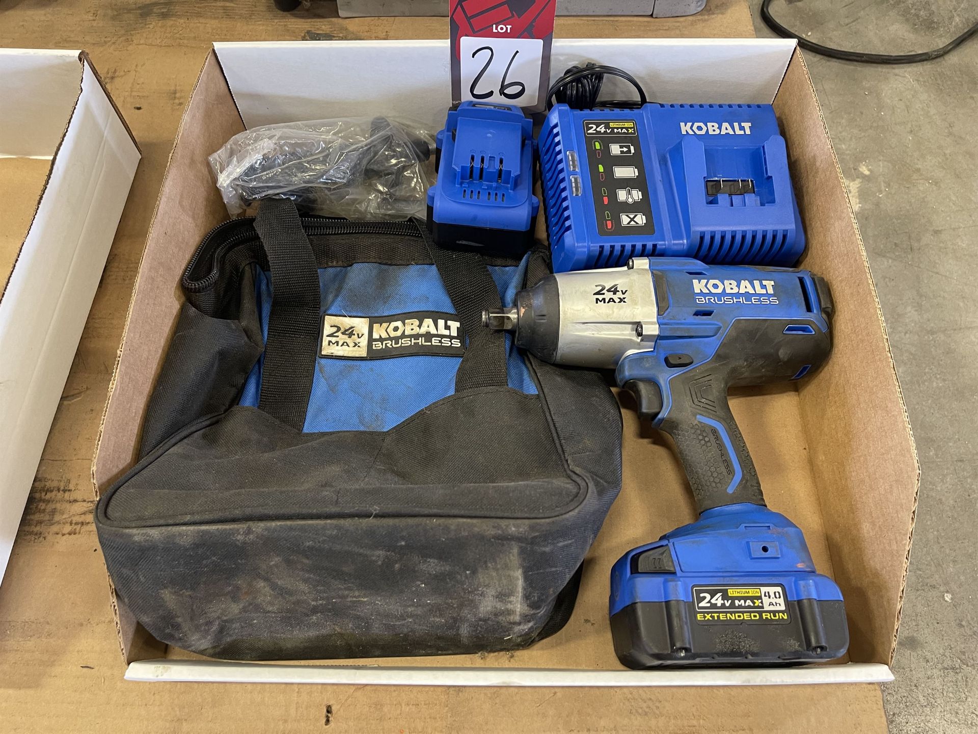 KOBALT 24V Cordless Drill w/ Charger, (2) Batteries and Tool Bag