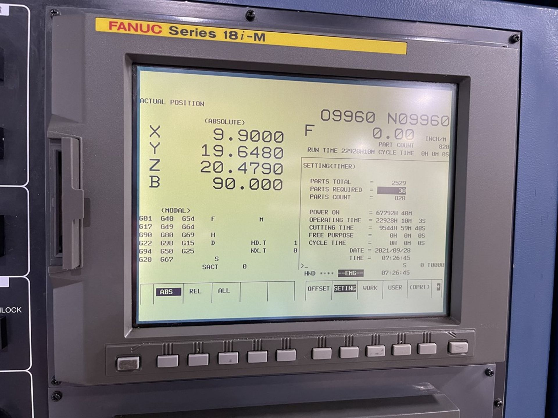 2001 MATSUURA ES450HII-PCS Horizontal Machining Center, s/n 10414645, Fanuc 18i-M -Control - Image 7 of 12