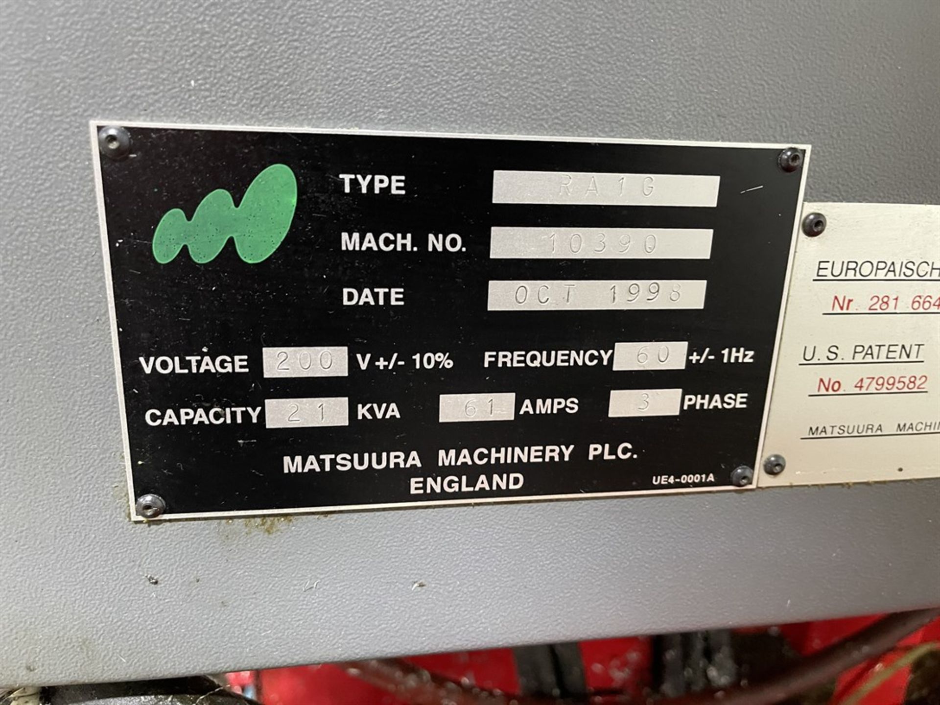 MATSUUURA RA-1G Vertical Machining Center, s/n 10390, Yasnac Control - Image 11 of 12