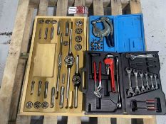 Lot Comprising Tap and Die Set, Hand Punch Set and Wrench Set