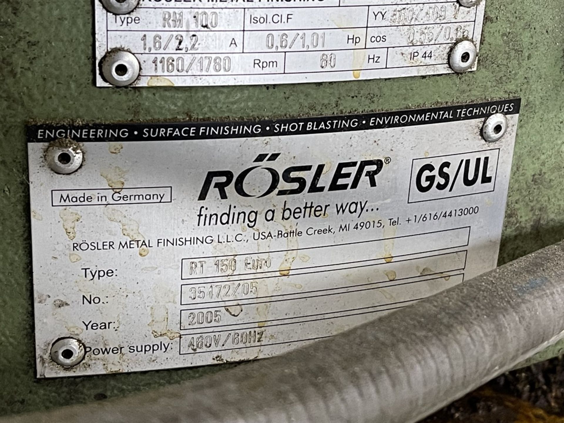 2005 ROSLER RT150 Euro Vibratory Finisher, s/n 35472/05, ANGOR AMH600 Dumper Loader, s/n P0295915BL, - Image 3 of 11