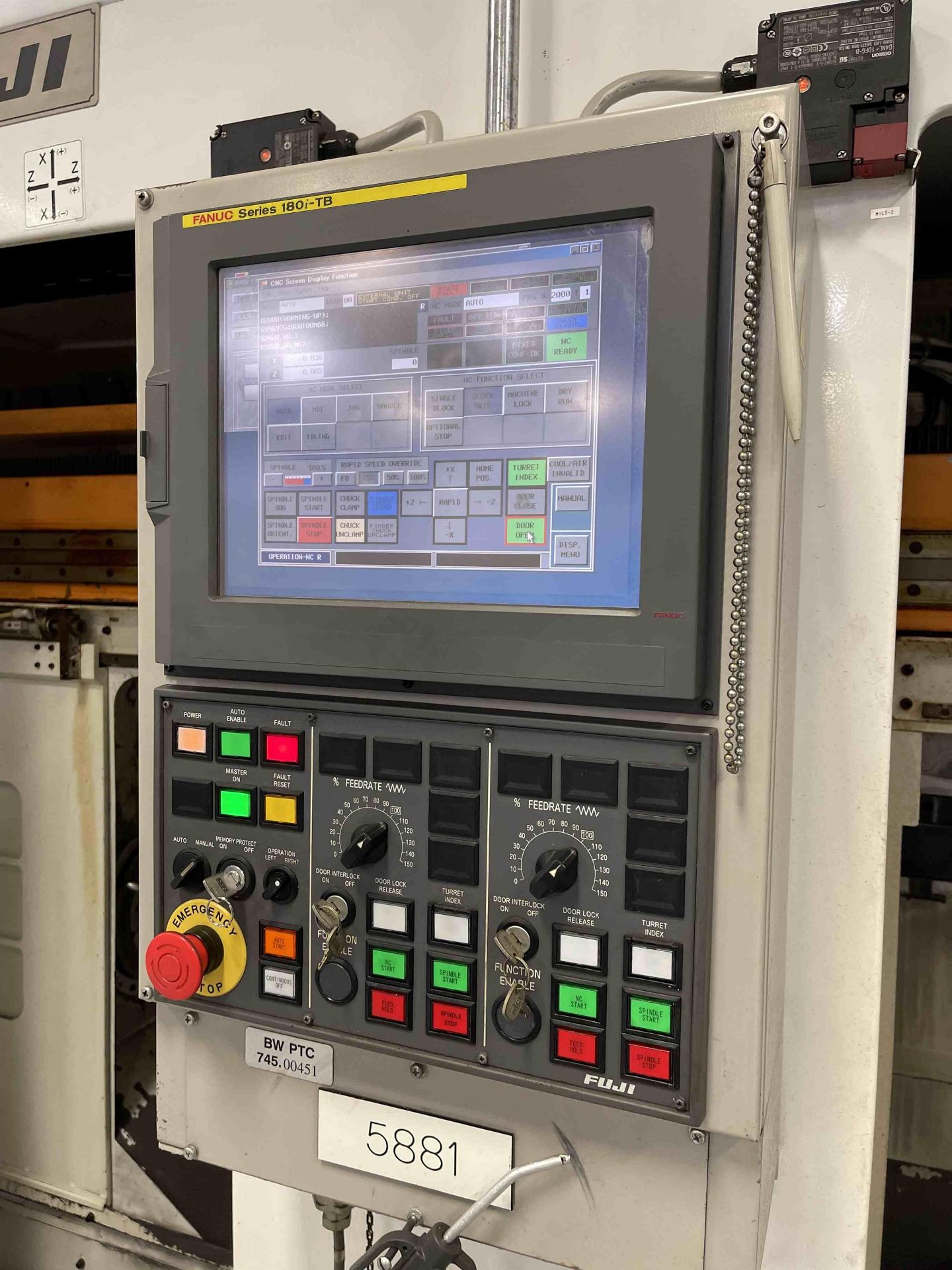 2010 FUJI ANW-30T2 Twin Spindle Lathe, s/n SE0076530, Fanuc 180i-TB Control, Dual 8-Position - Image 14 of 18
