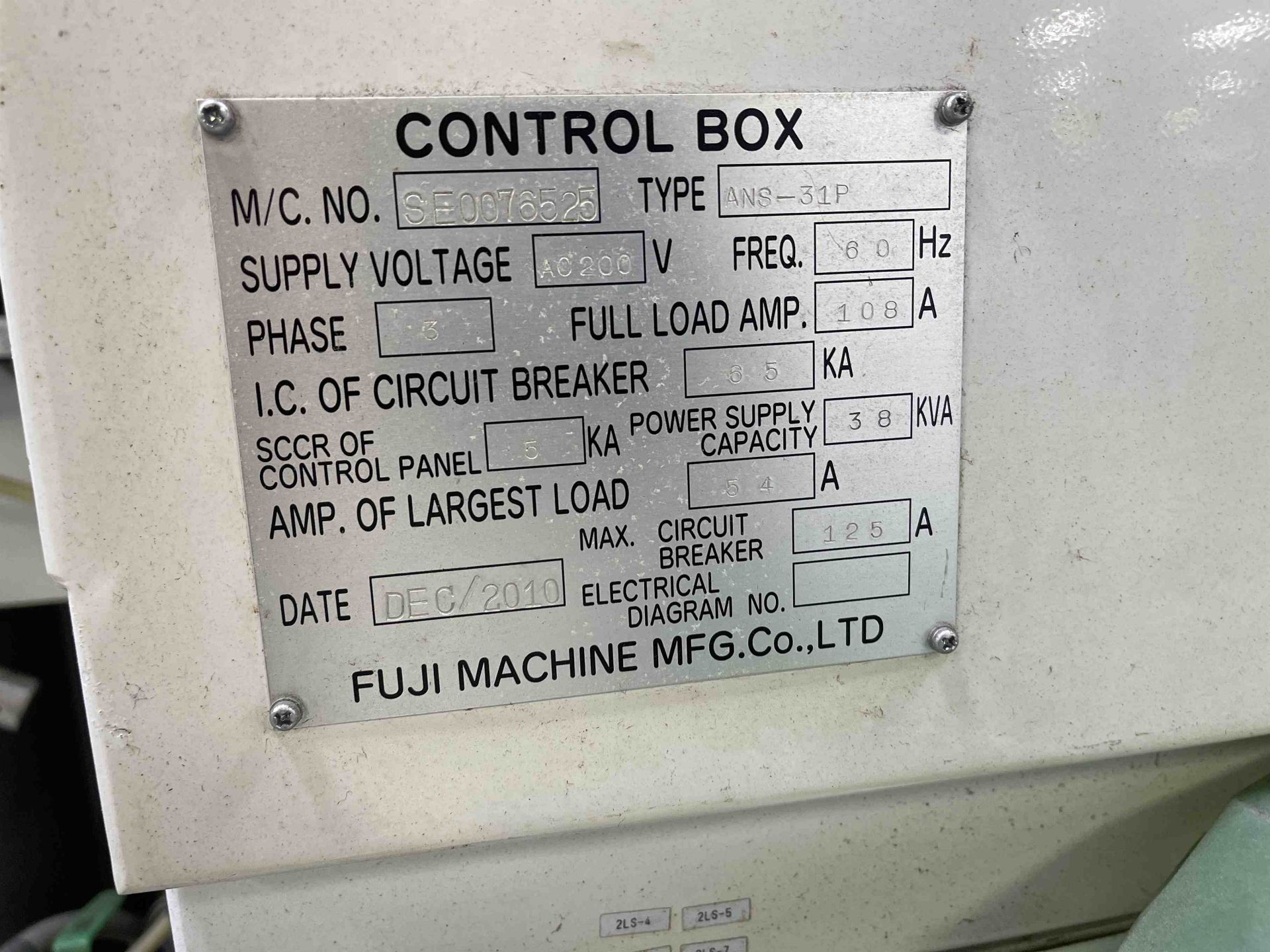 2010 FUJI ANS-31P Lathe, s/n SE0076525, Fanuc 210i-TB Control, 8-Position Turret, Speed Chuck, 16.5” - Image 11 of 12