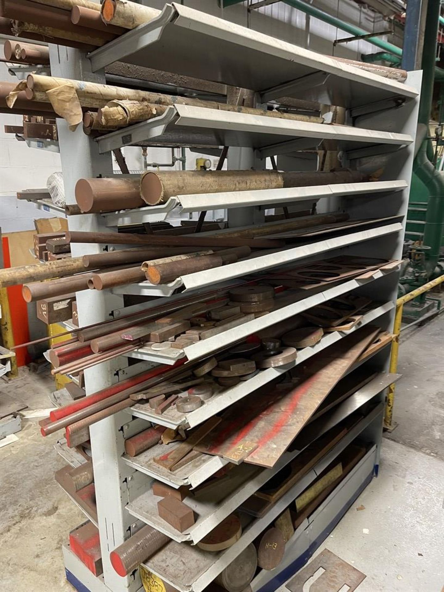 Lot of (6) Stock Racks w/ Contents Including Angle Iron, Round Stock, Flat Stock, Square Stock, - Image 11 of 16