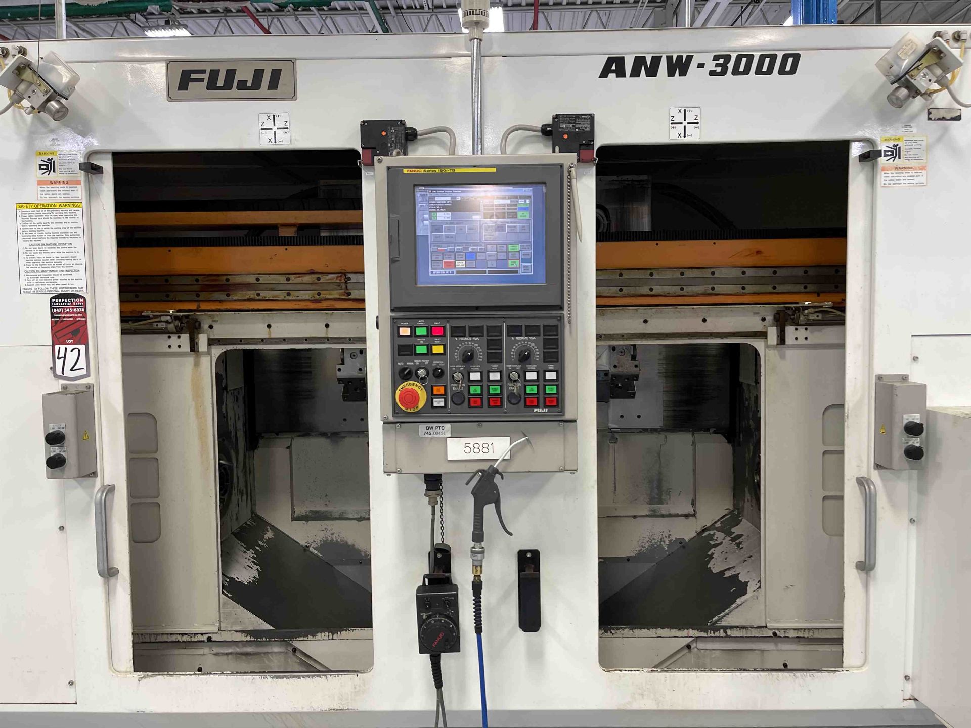 2010 FUJI ANW-30T2 Twin Spindle Lathe, s/n SE0076530, Fanuc 180i-TB Control, Dual 8-Position - Image 4 of 18