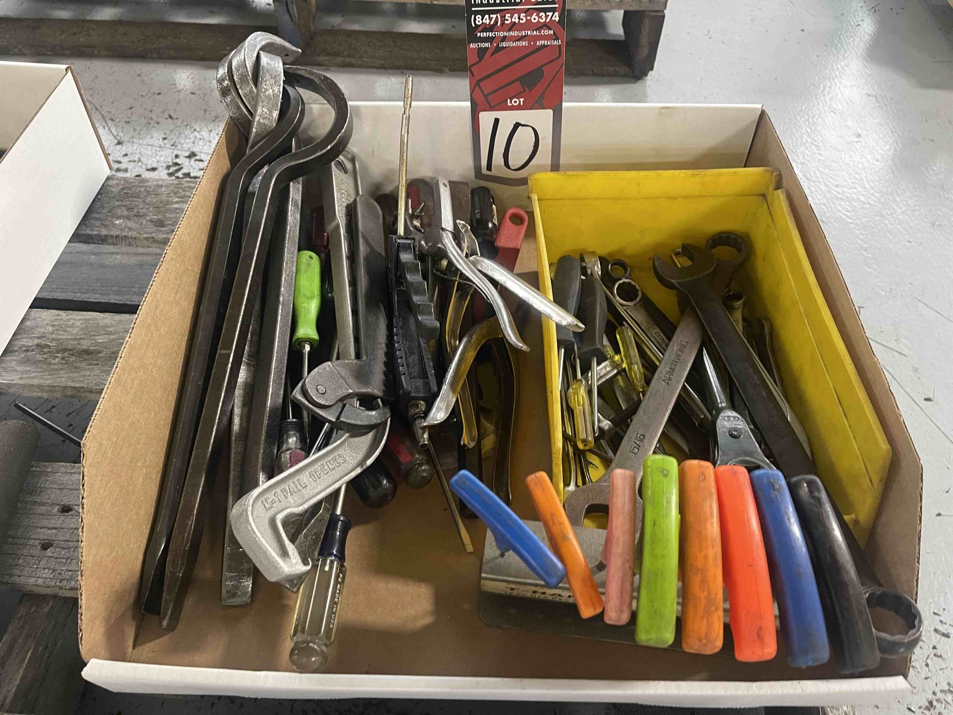 Lot of Assorted Pry Bars and Wrenches