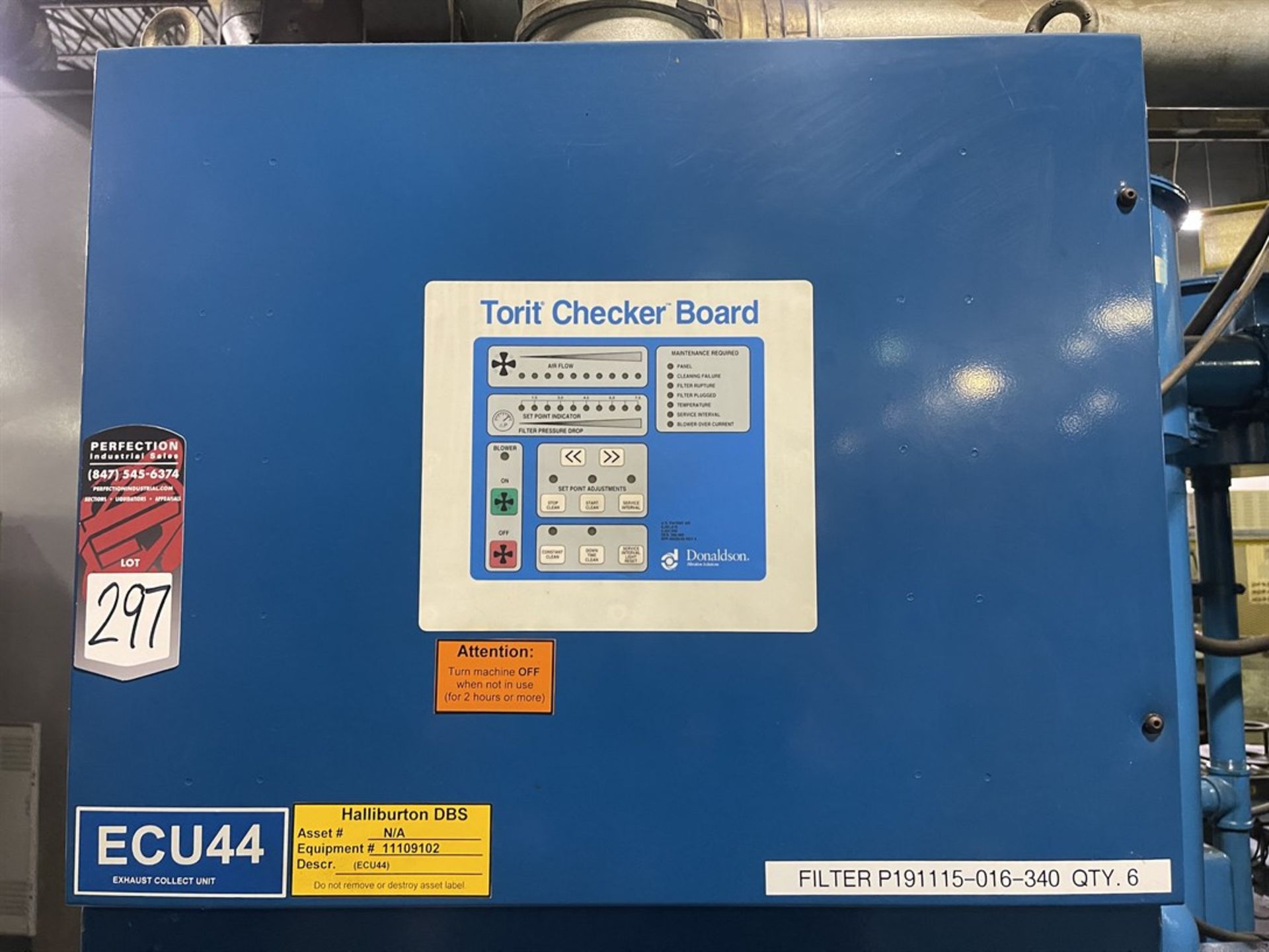 TORIT DownFlo SDF6 Collection System, s/n IG674052-001, (Asset # ECU44) - Image 3 of 4