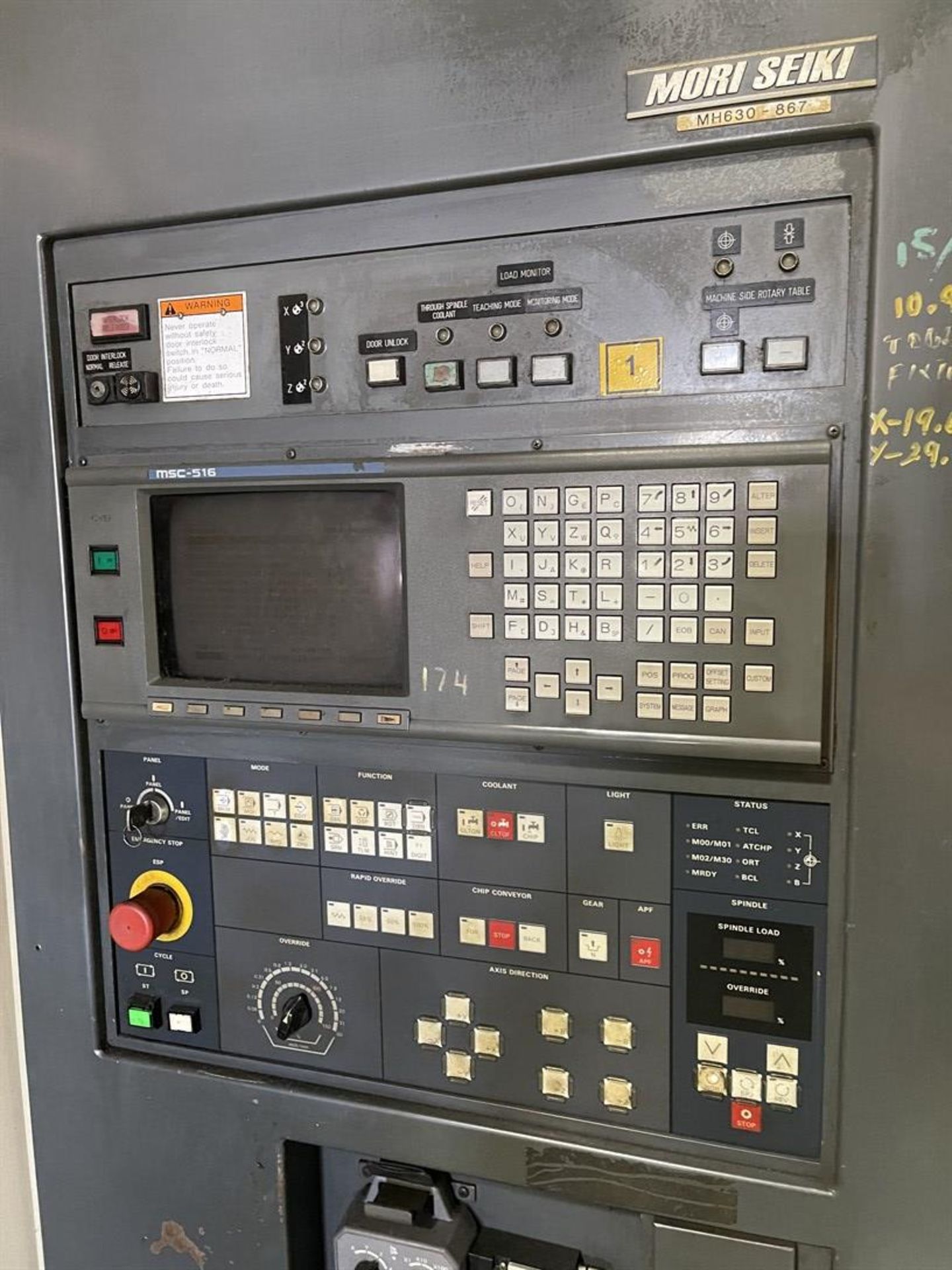 MORI SEIKI MH 630 Horizontal Machining Center, s/n 972, MSC-516 Control, (2) 24.5" x 24.5" - Image 6 of 8