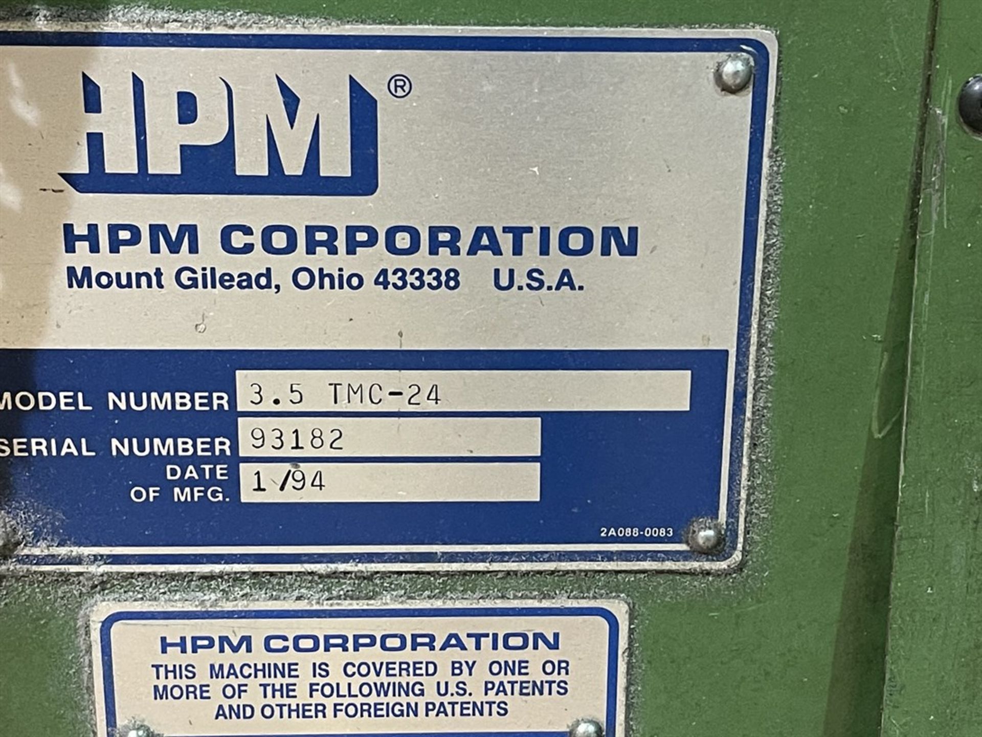 HPM 3.5 TMC-24 Extruder, s/n 93182 - Image 6 of 6