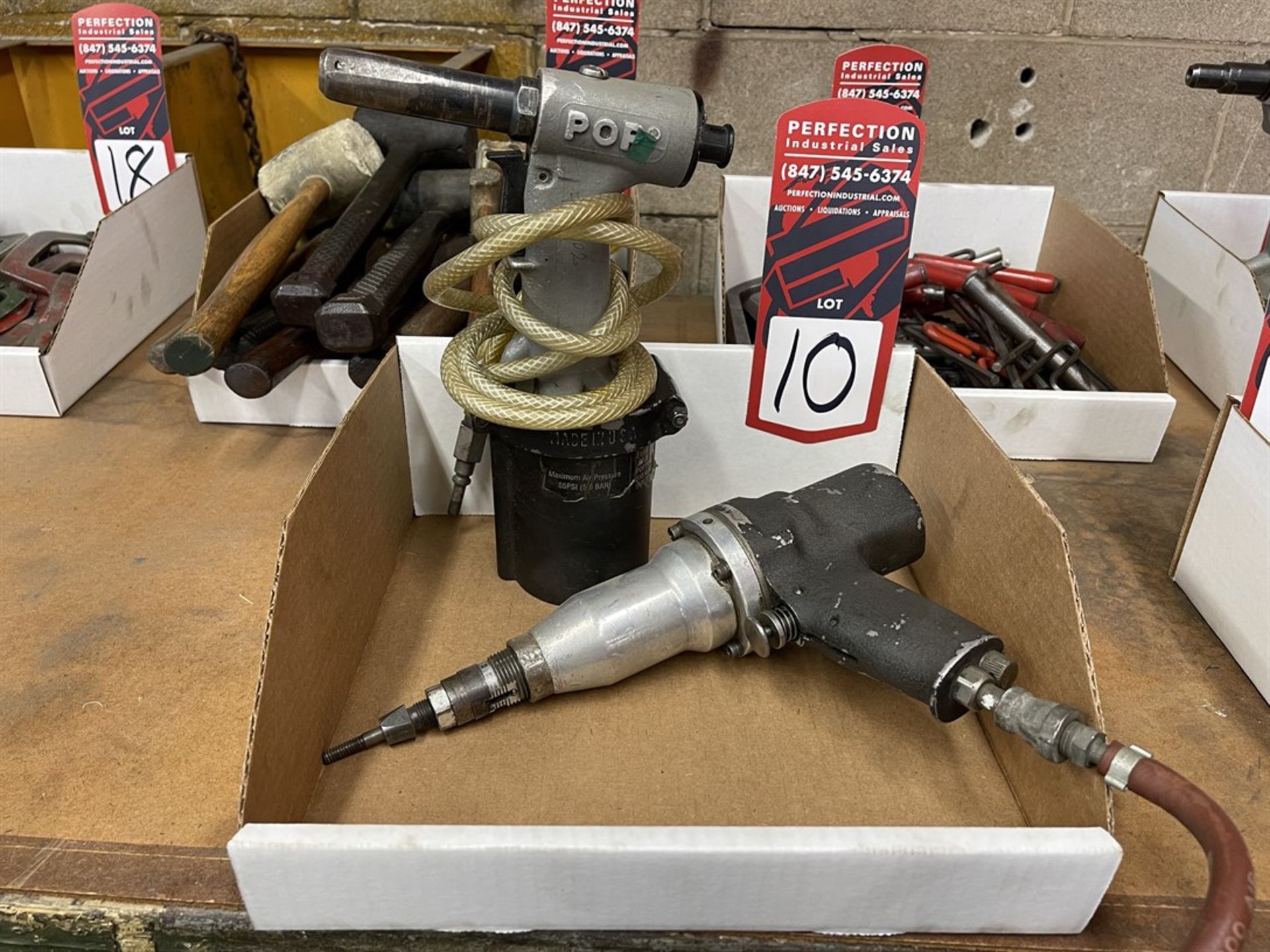 Lot Comprising Huck Rivet Gun and BF Goodrich Header