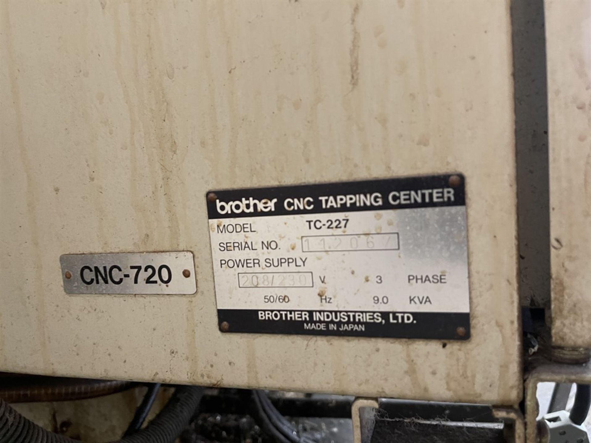 BROTHER TC-227 CNC Drilling & Tapping Center, s/n 112067, CNC-720 Control, 16.5” X, 11.8” Y, 9.8” Z, - Image 6 of 6