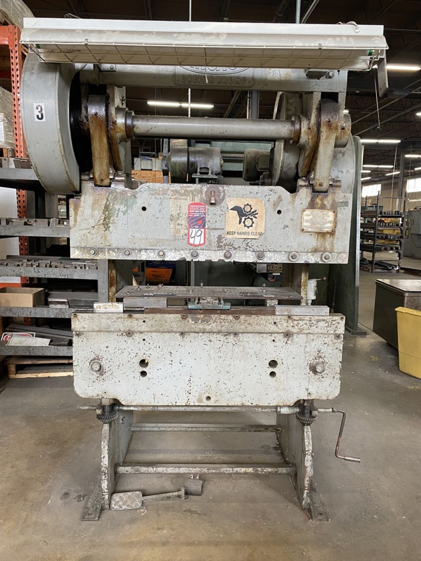 CHICAGO DRIES & KRUMP Press Brake, s/n na, Approx. 15 Ton Capacity, 50” Bed Length, 37” Between - Image 3 of 3