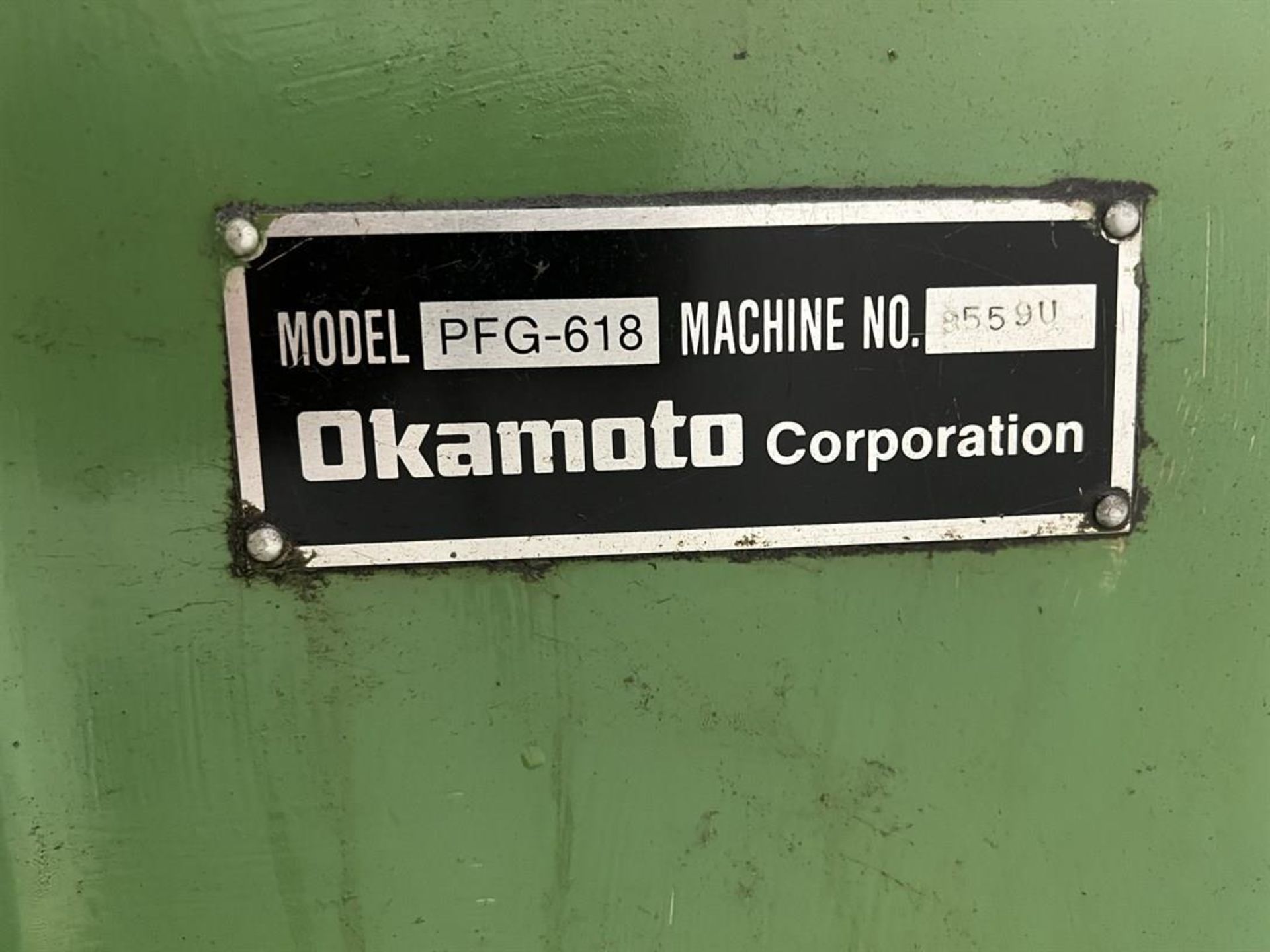 OKAMOTO PFG-618 Hand Feed Surface Grinder, s/n 8559U, w/ 18”x 6” Magnetic Chuck - Image 6 of 6