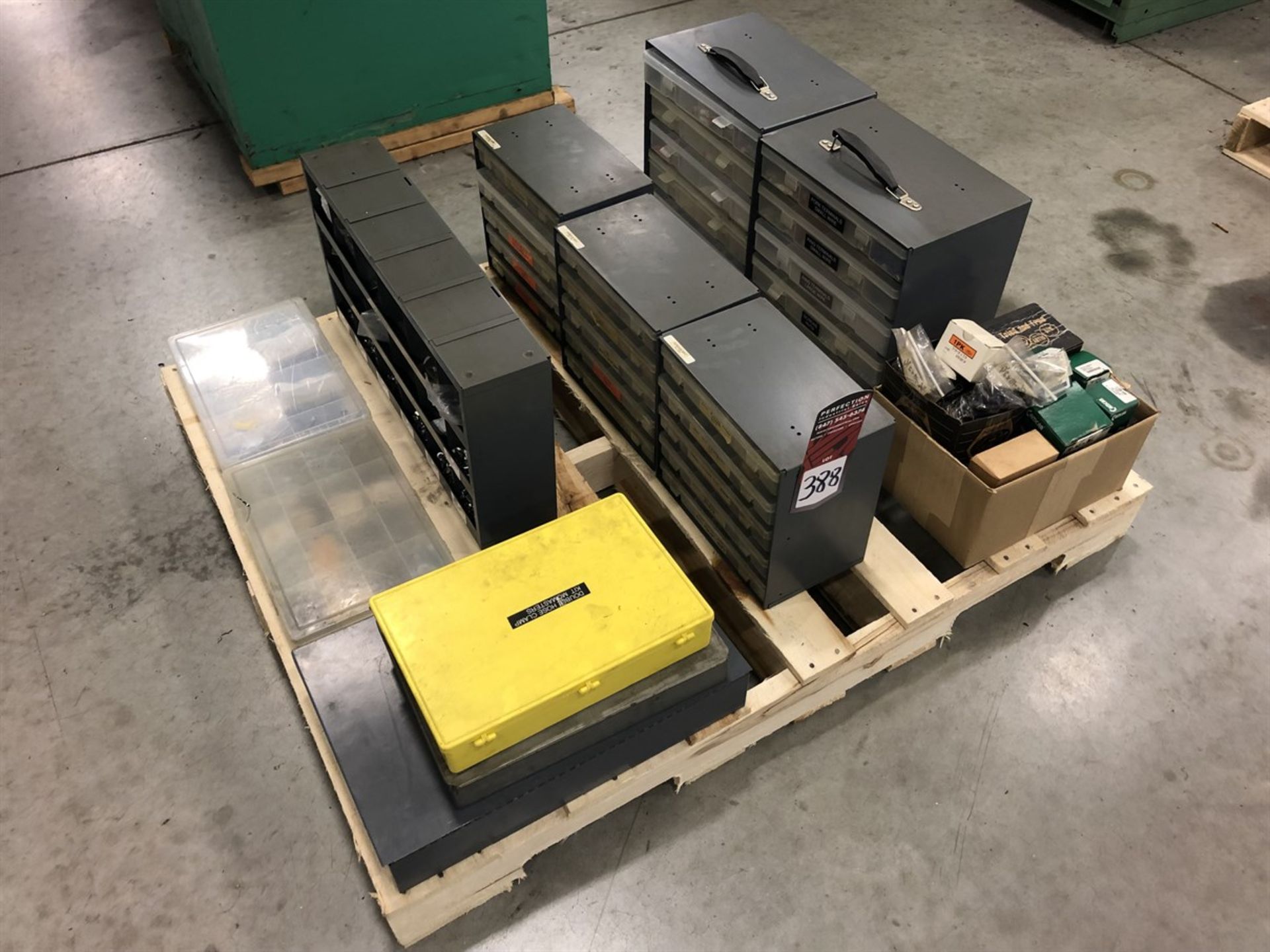 Lot of Assorted Hardware Bins, w/ Assorted Hardware