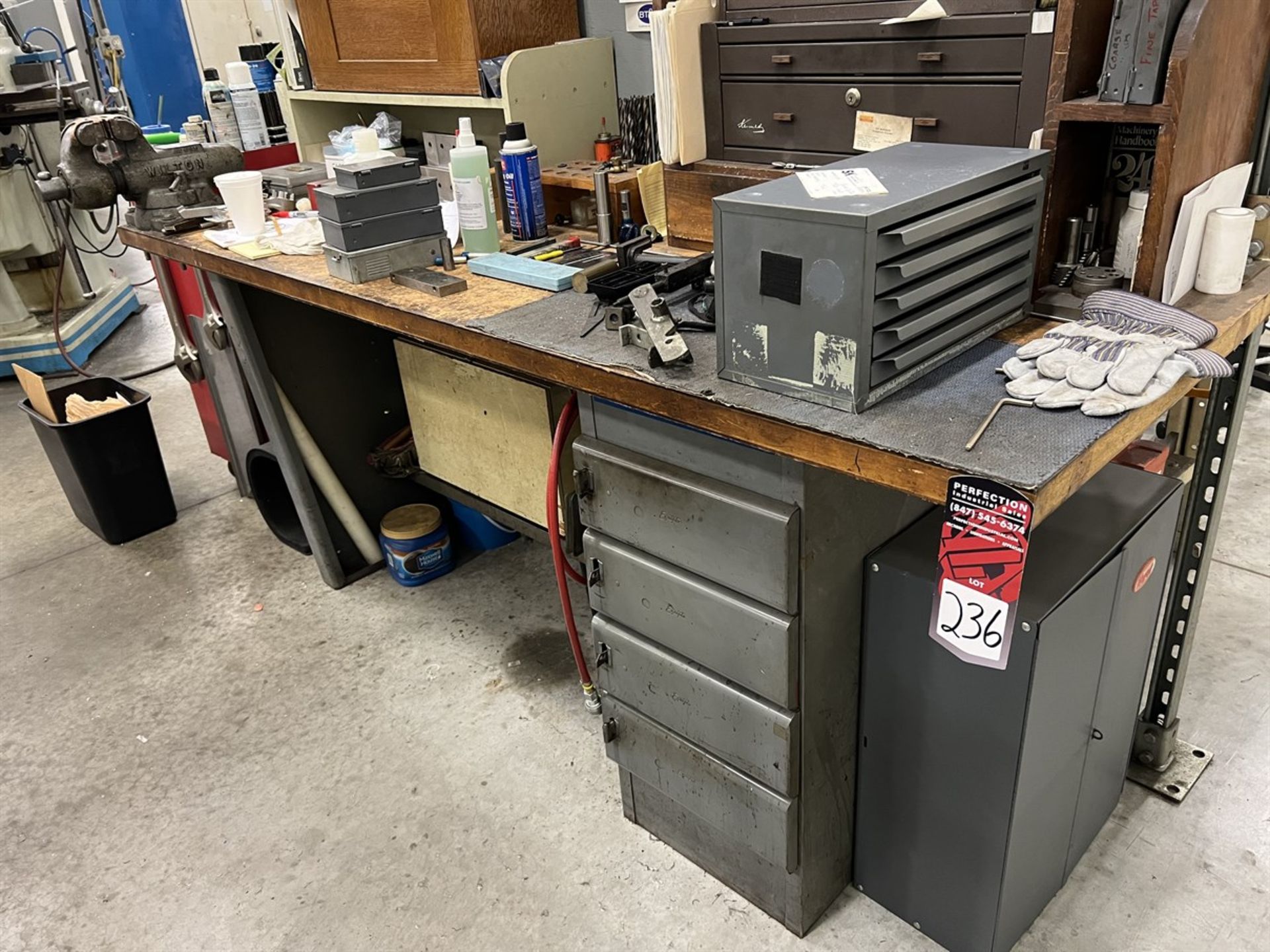 Wood Top Work Bench, 72" x 30", w/ Wilton 4" Vise