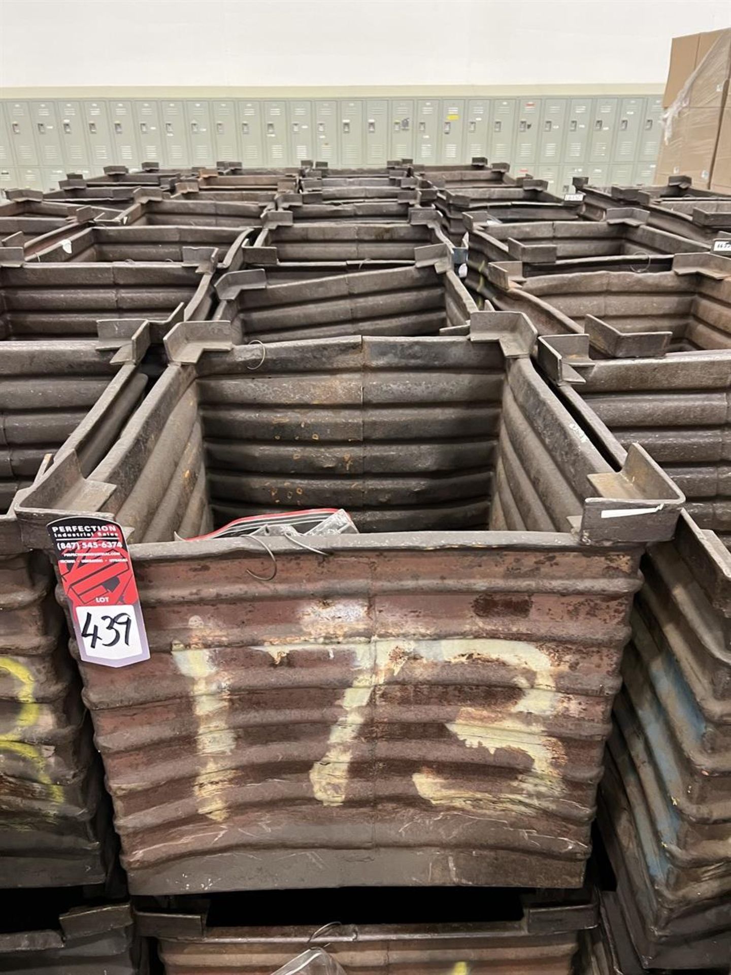 Lot of (14) Stackable Steel Material Bins