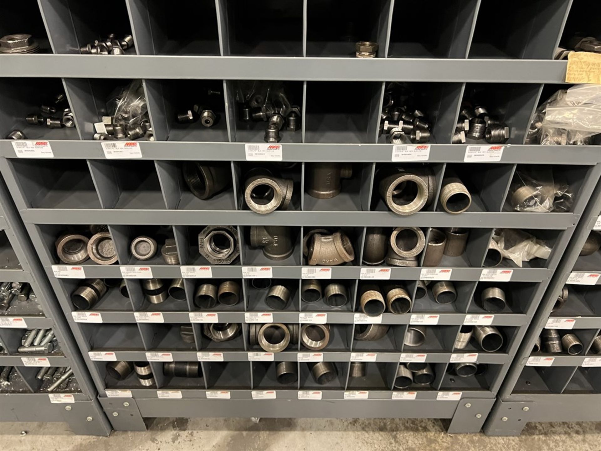 MSC Supply Dual Rack Pigeon Hole Storage System w/ Large Assortment of Fittings - Image 7 of 7