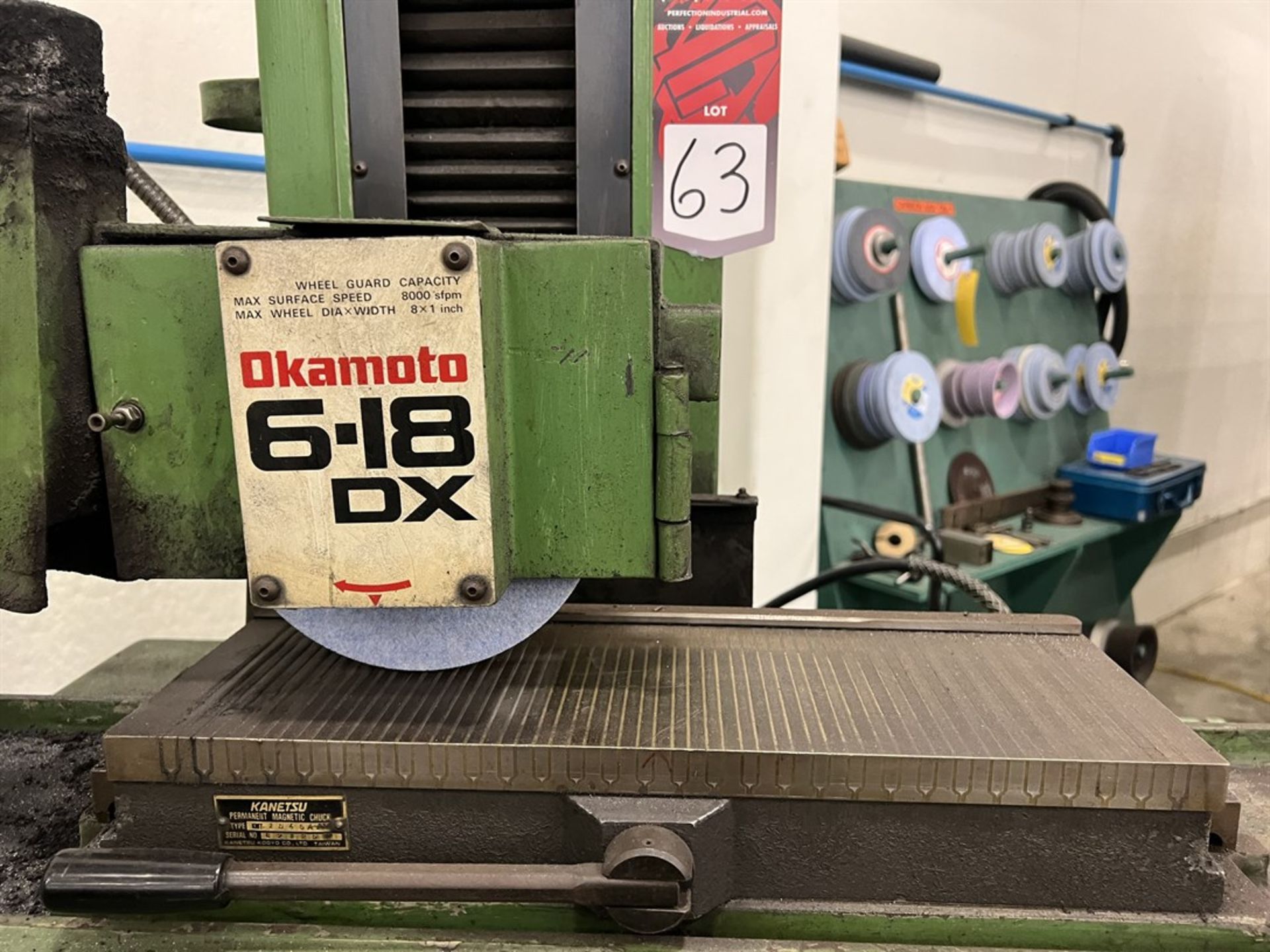 OKAMOTO ACC-618DX Surface Grinder, s/n 45114, w/ SERIES DX Incremental Downfeed, 18”x 6” Magnetic - Image 4 of 7