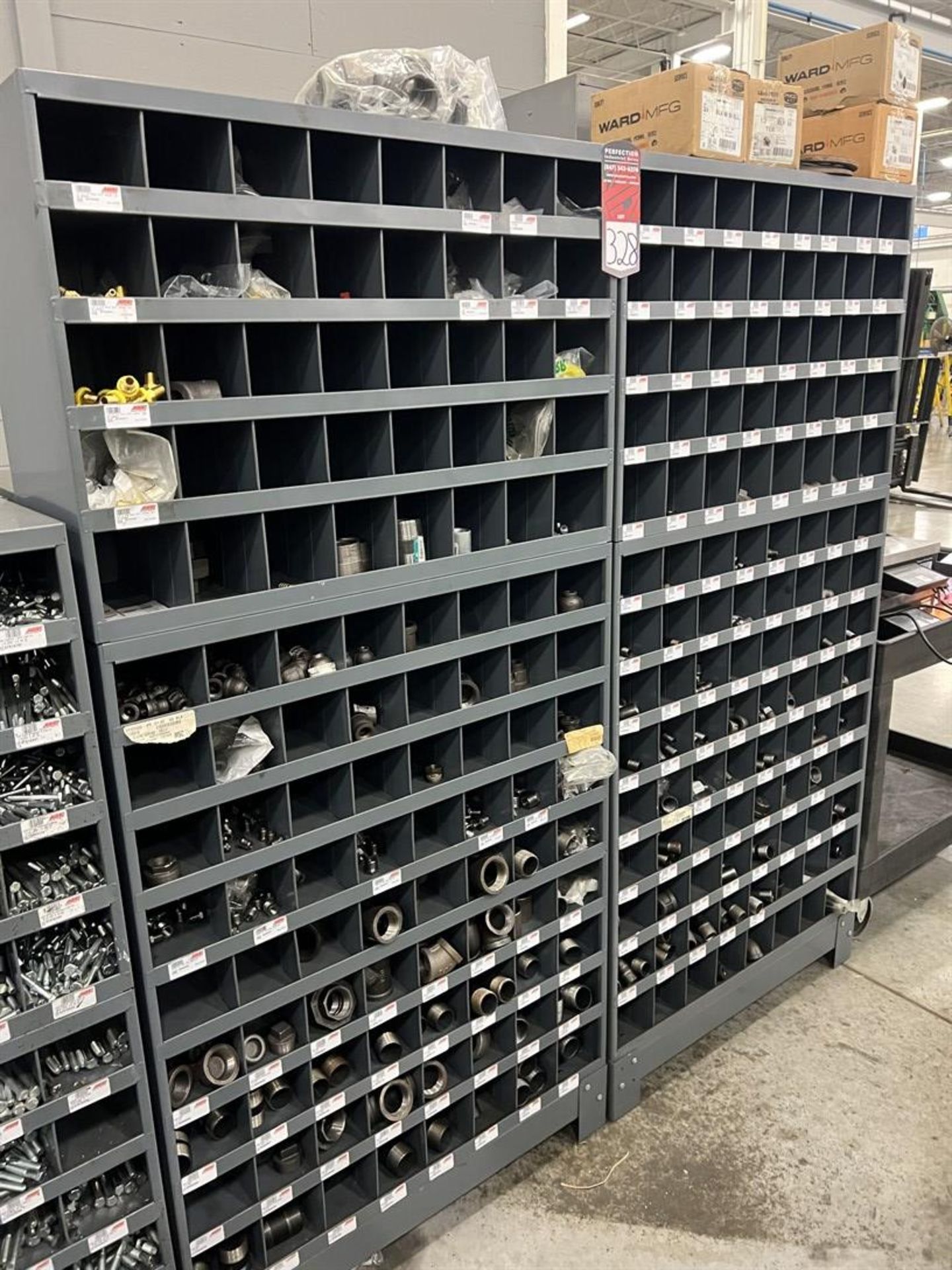 MSC Supply Dual Rack Pigeon Hole Storage System w/ Large Assortment of Fittings