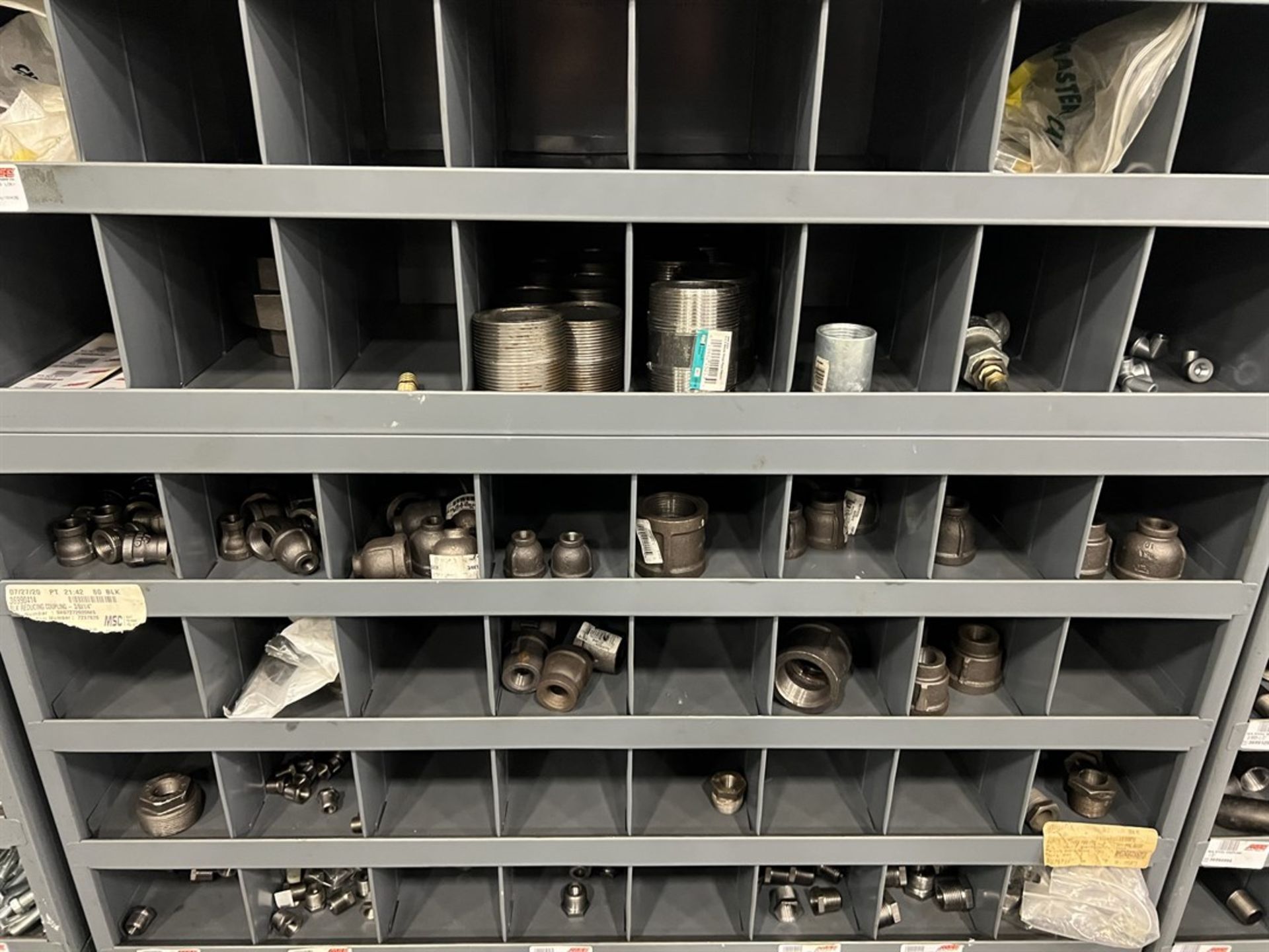 MSC Supply Dual Rack Pigeon Hole Storage System w/ Large Assortment of Fittings - Image 6 of 7