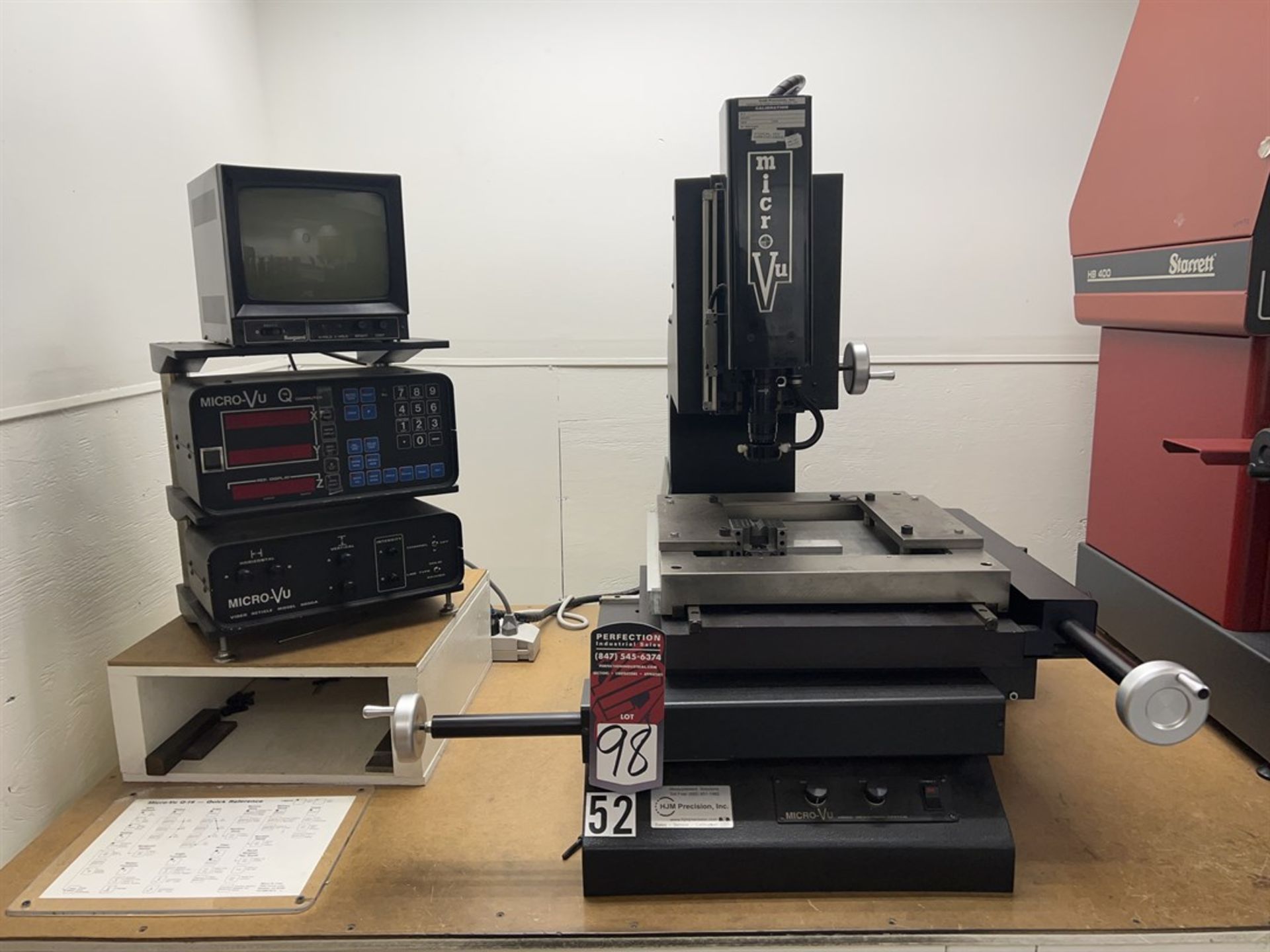 MICRO VU 14”x 14” Video Measuring Machine, s/n na, Mod 9050A Video Reticle, 3 Axis DRO
