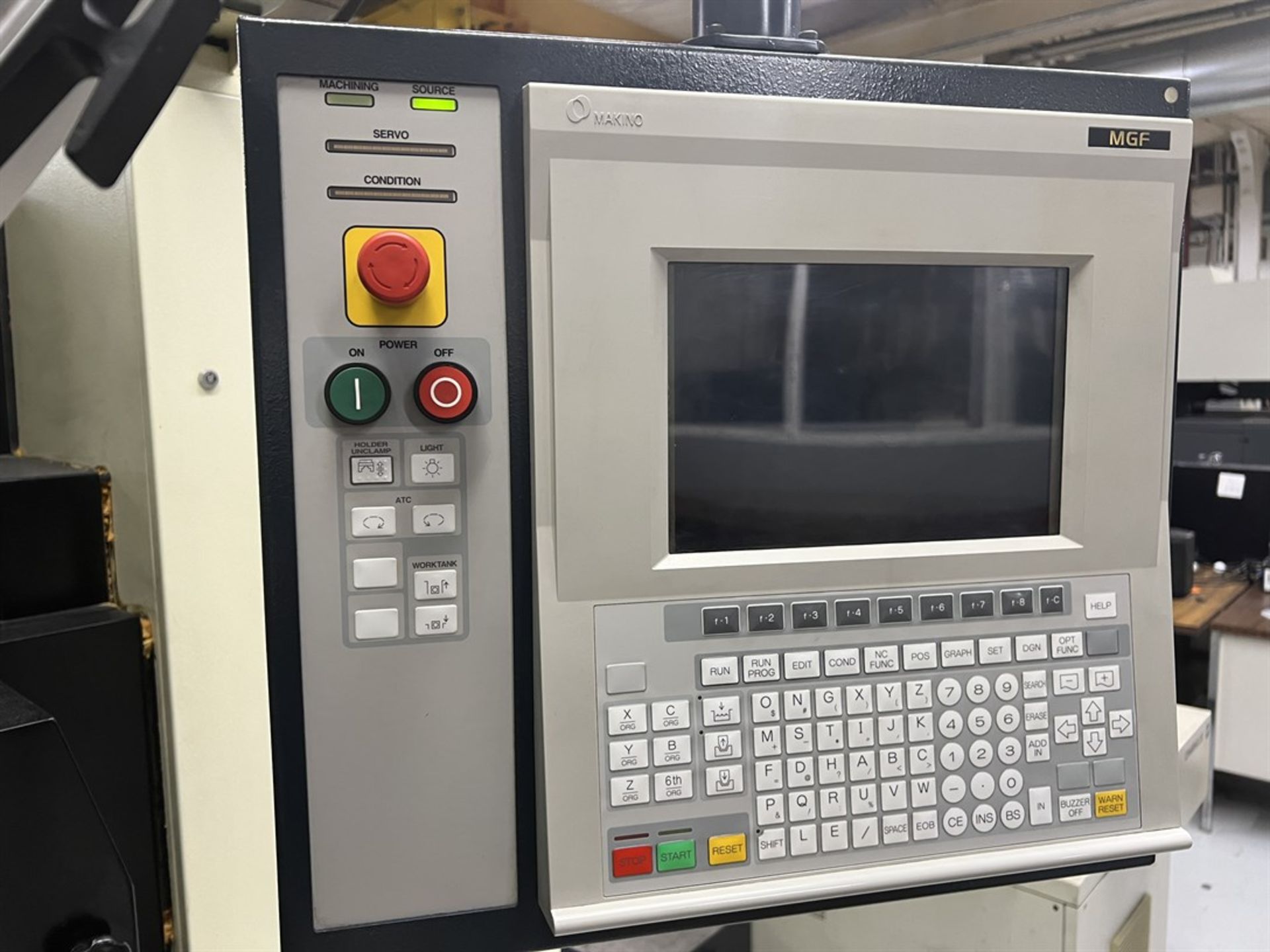 MAKINO EDNC 43 4 Axis CNC Ram EDM, s/n A16MR-98-698-2, w/ MGE Control, 26”x 20” Table, 16 Station - Image 6 of 8