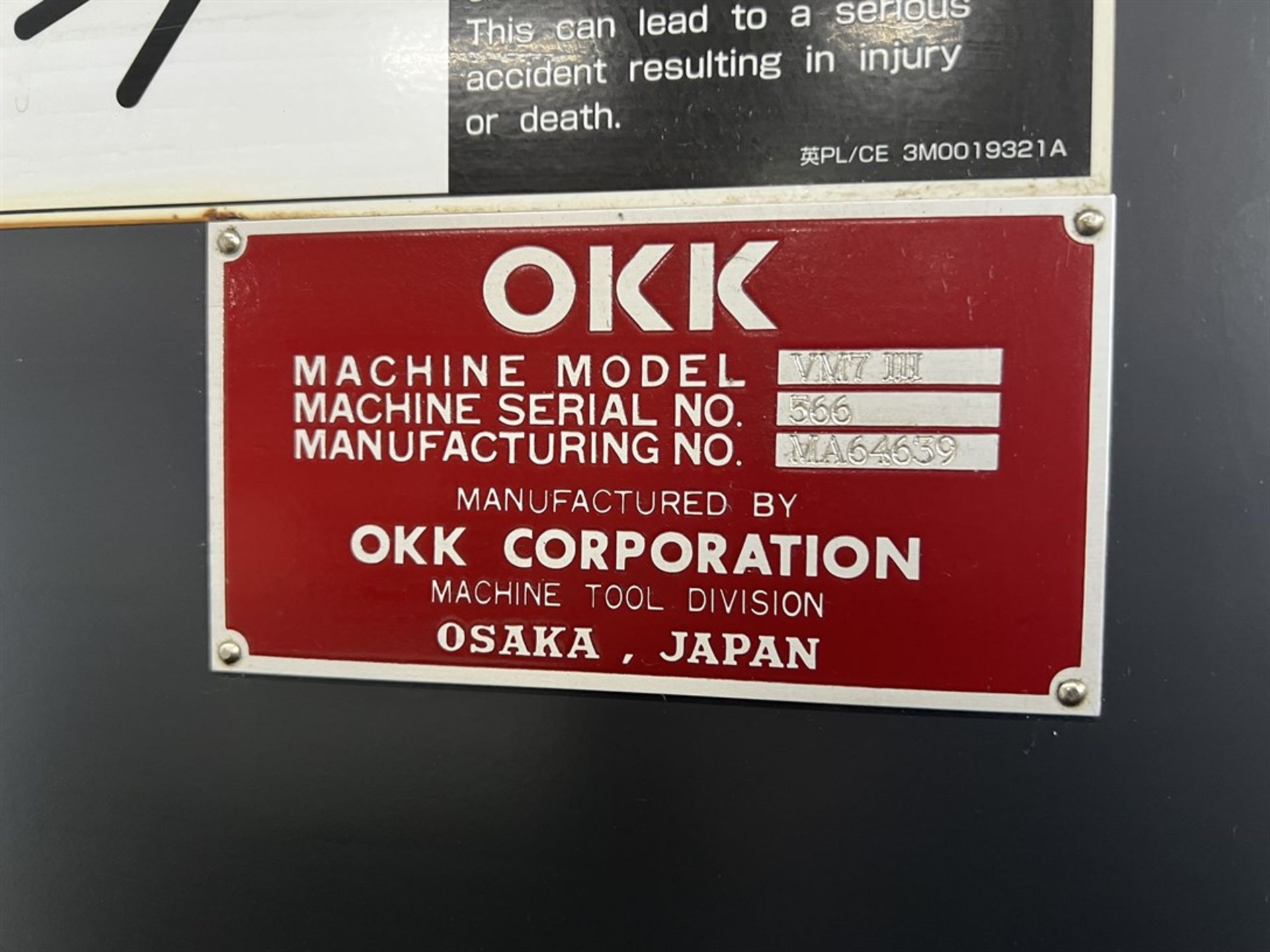 2004 OKK VM7-III Vertical Machining Center, s/n 566, w/ NEOMATIC 635V Control, 61.24”x 29.13” Table, - Image 8 of 10