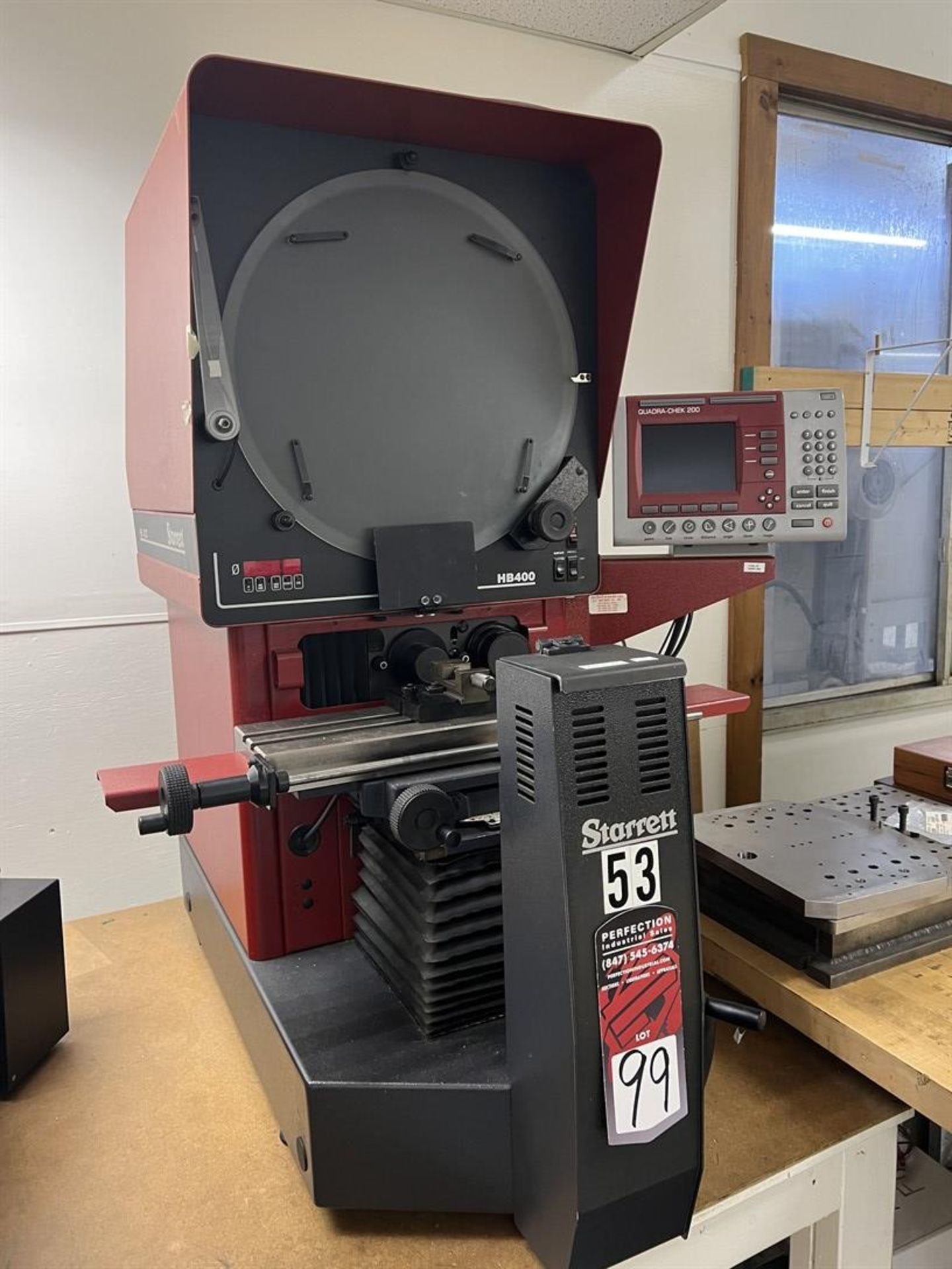 STARRETT HB400 14” Optical Comparator, s/n NA, w/ QUADRA-CHEK 200 2 Axis DRO