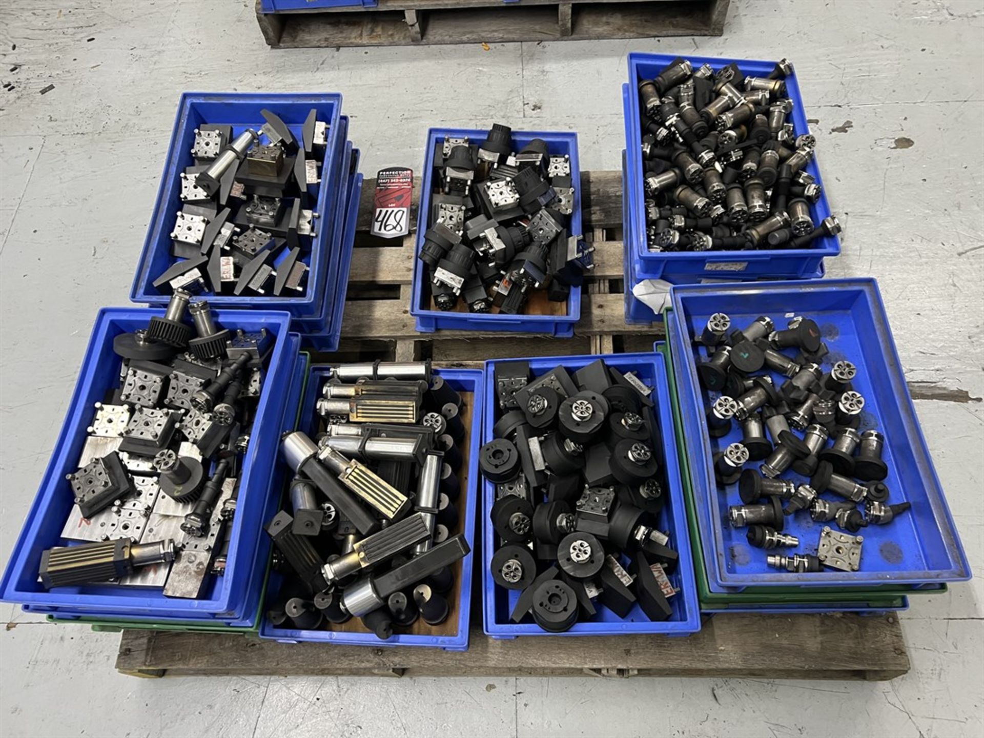 Pallet of Assorted EROWA EDM Tooling, Fixtures, and Electrodes
