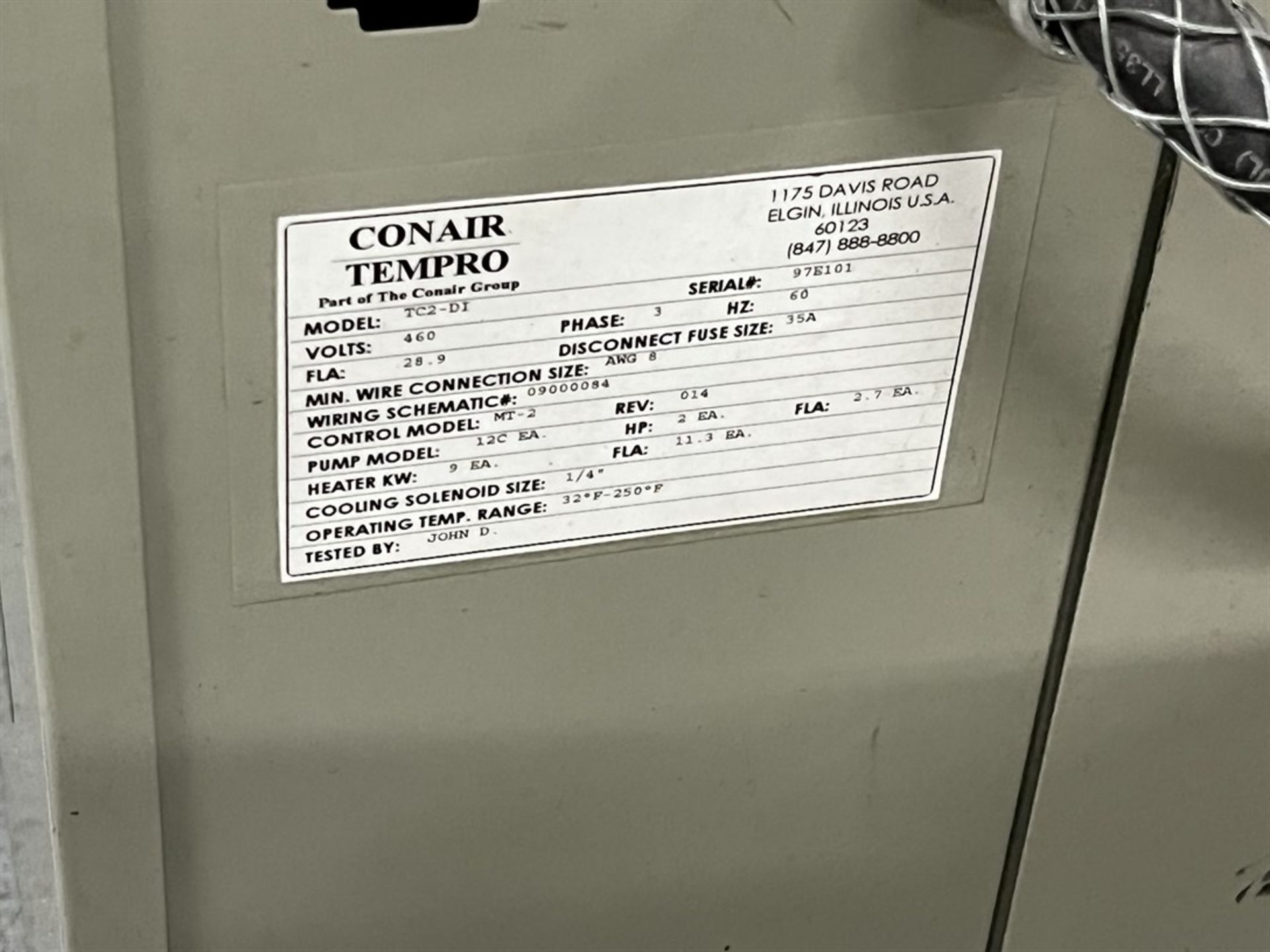 Dual CONAIR TEMPRO TC2-DI Temperature Controllers, s/n 97E101 - Image 3 of 3