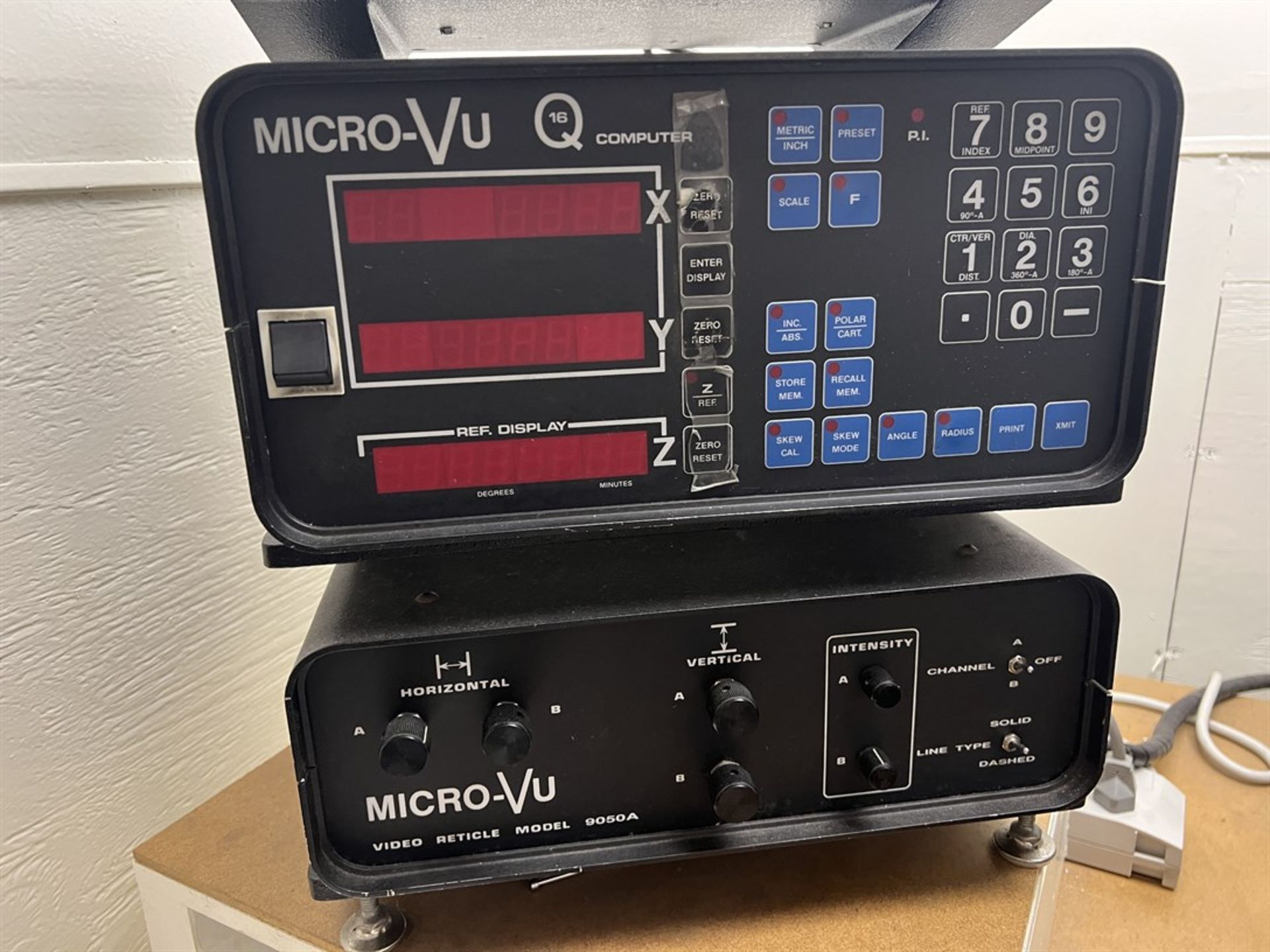 MICRO VU 14”x 14” Video Measuring Machine, s/n na, Mod 9050A Video Reticle, 3 Axis DRO - Image 8 of 9