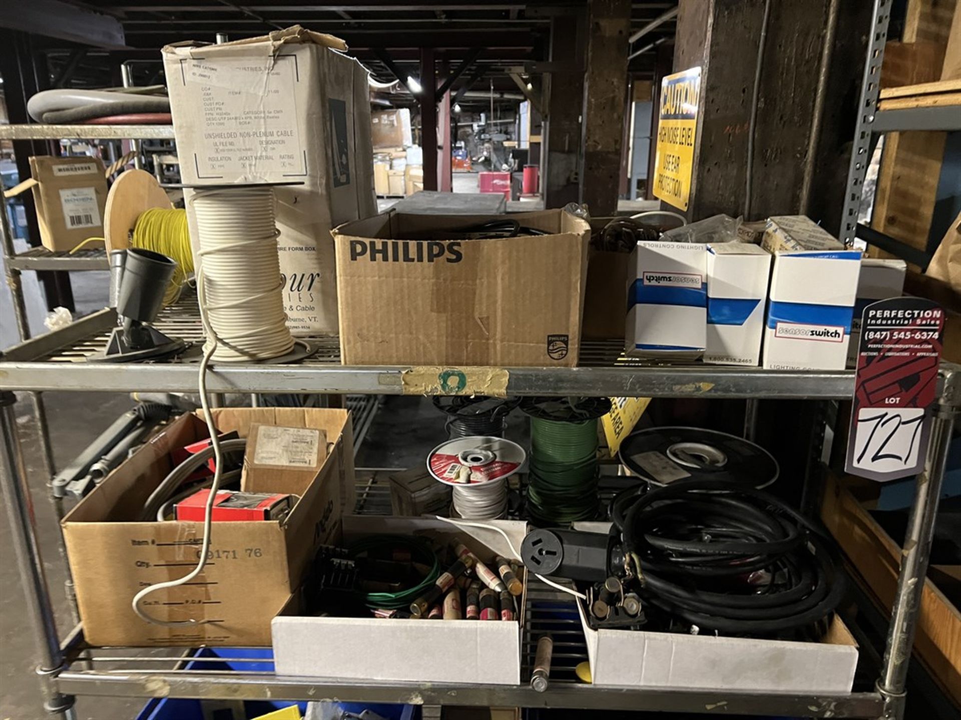 Lot of (2) Shelving Units w/ Assorted Electrical Supplies Including Fuses, Boxes, Motors, and - Image 3 of 8