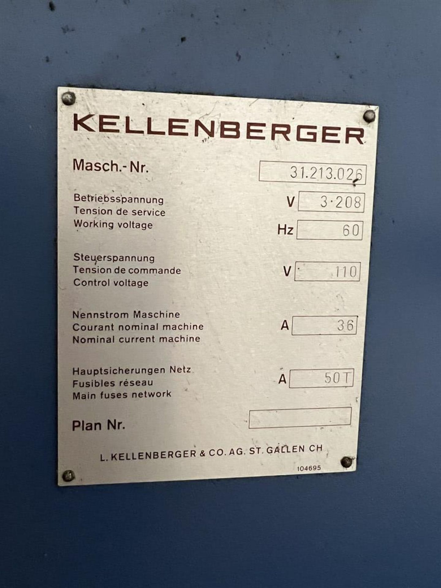 KELLENBERGER UR 230X1500 CNC Universal Cylindrical Grinder, s/n 31.213.026, w/ KELCO 70 Control - Image 9 of 9