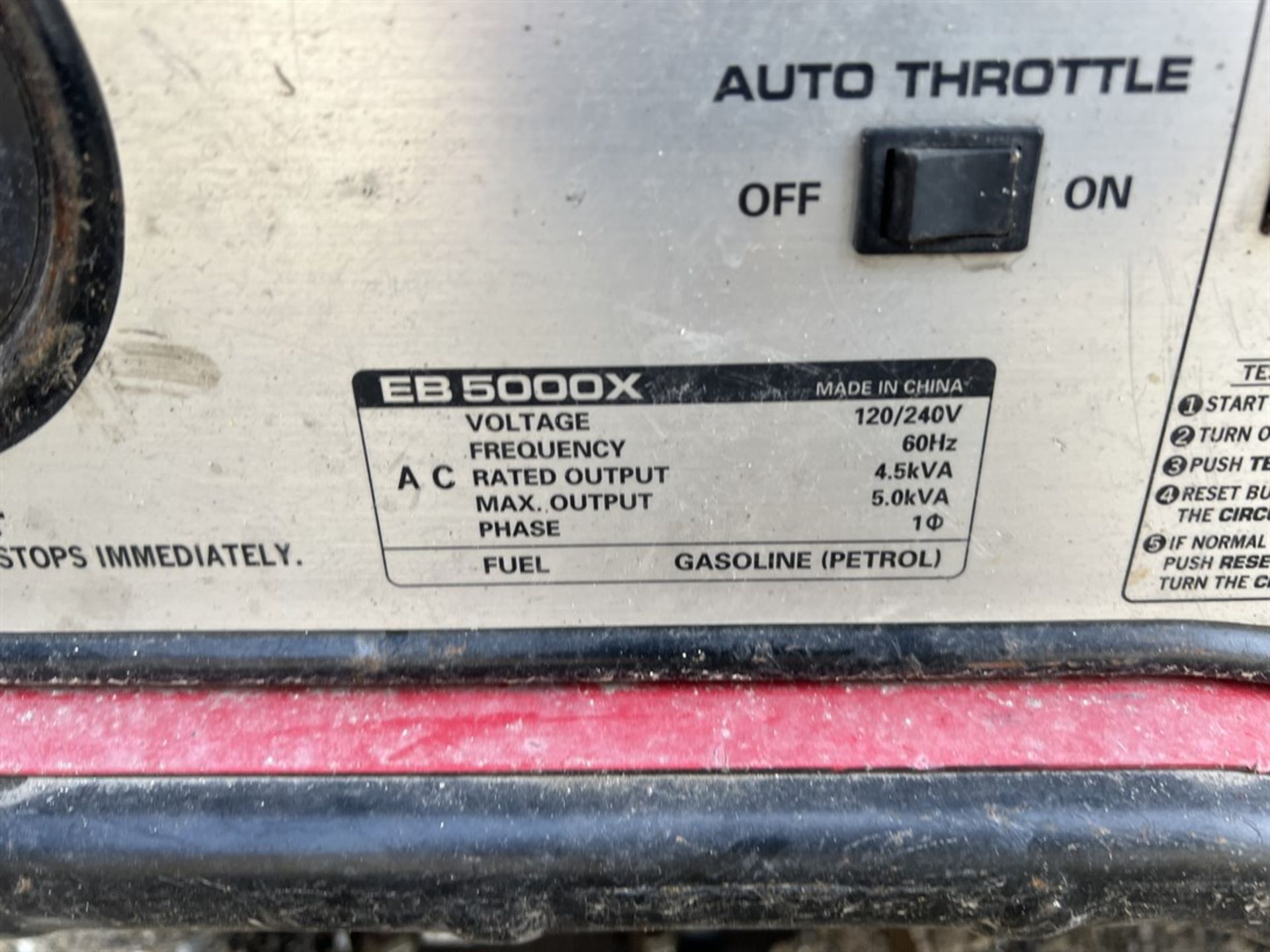 HONDA EB 5000X Generator, 5000W, Gas - Image 4 of 5