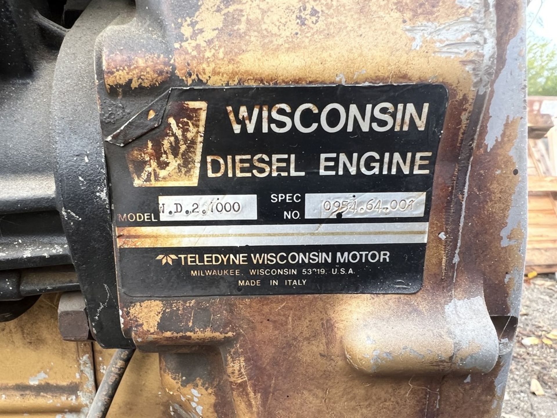 KURZ & ROOT E1535M773F Generator, s/n PU-286NH, 5 KW, 6.25 KVA, w/ Wisconsin Diesel Engine - Image 6 of 7