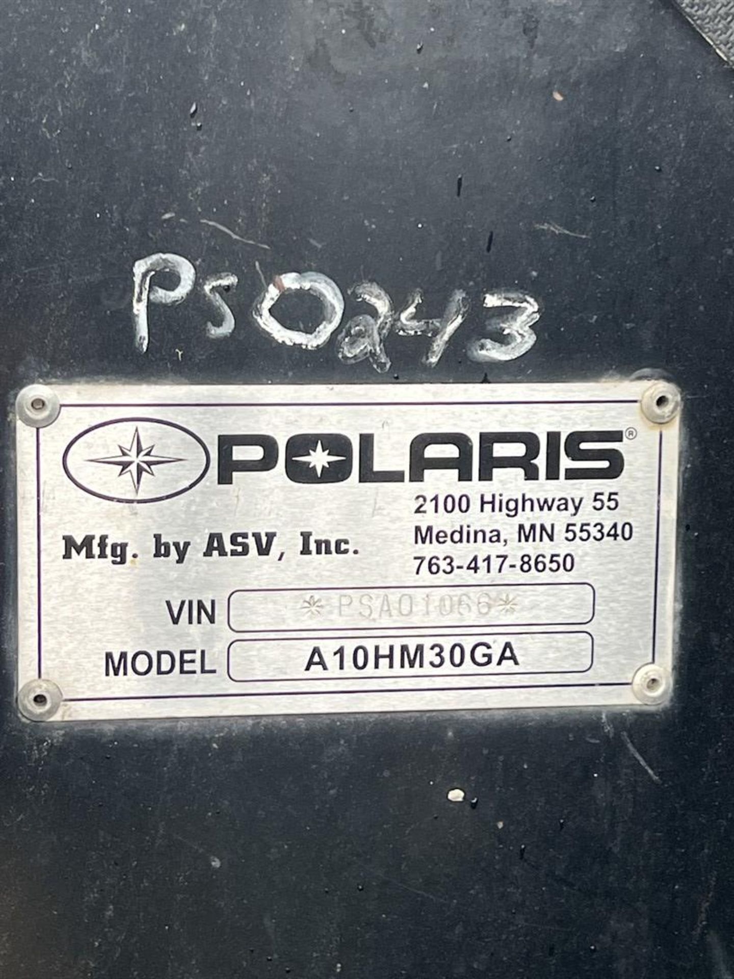 POLARIS ASV A10HM30GA Track Loader Skid Steer, VIN # PSA01066, w/ Front Bucket - Image 14 of 16