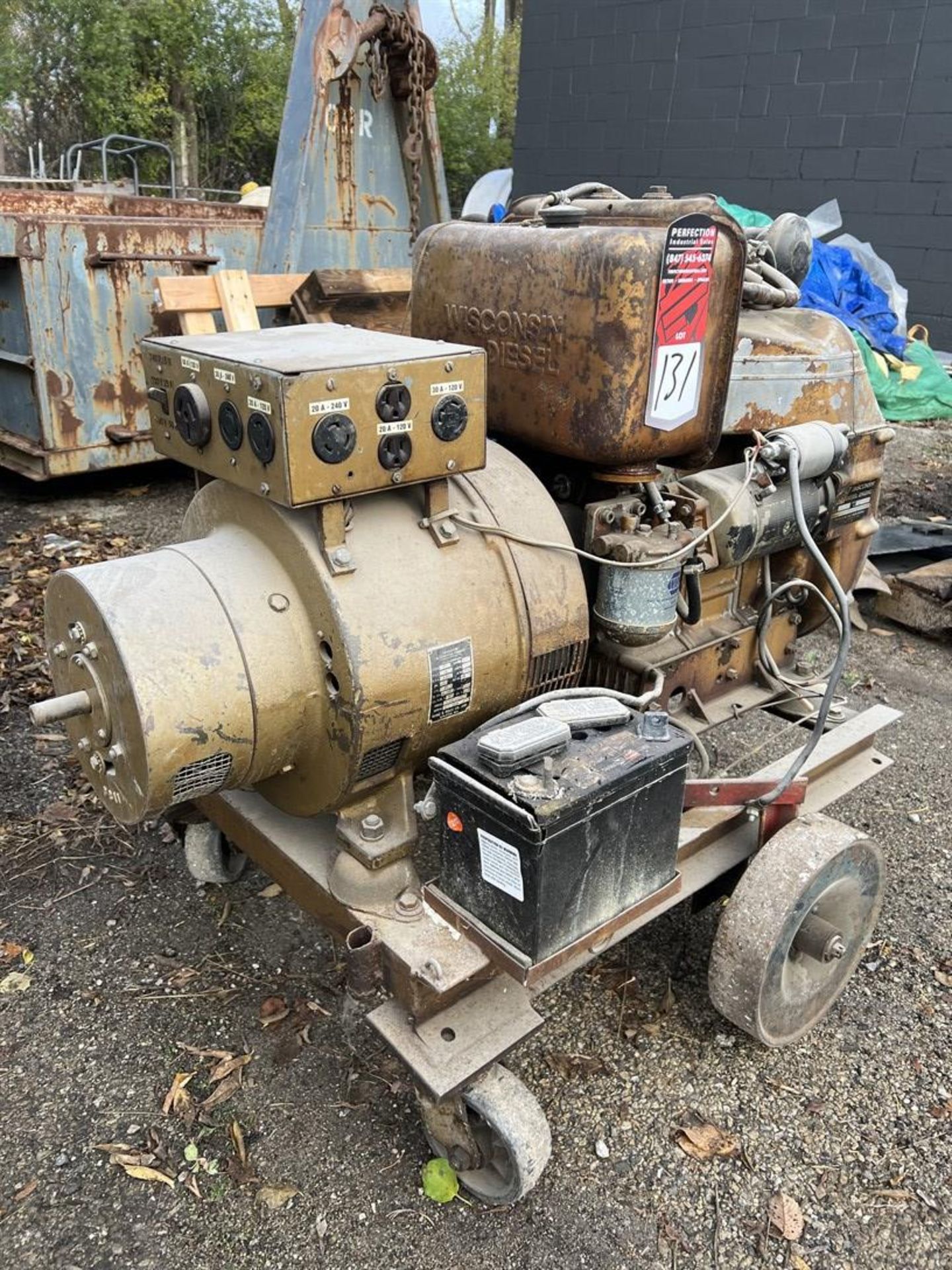 KURZ & ROOT E1535M773F Generator, s/n PU-286NH, 5 KW, 6.25 KVA, w/ Wisconsin Diesel Engine - Image 2 of 7