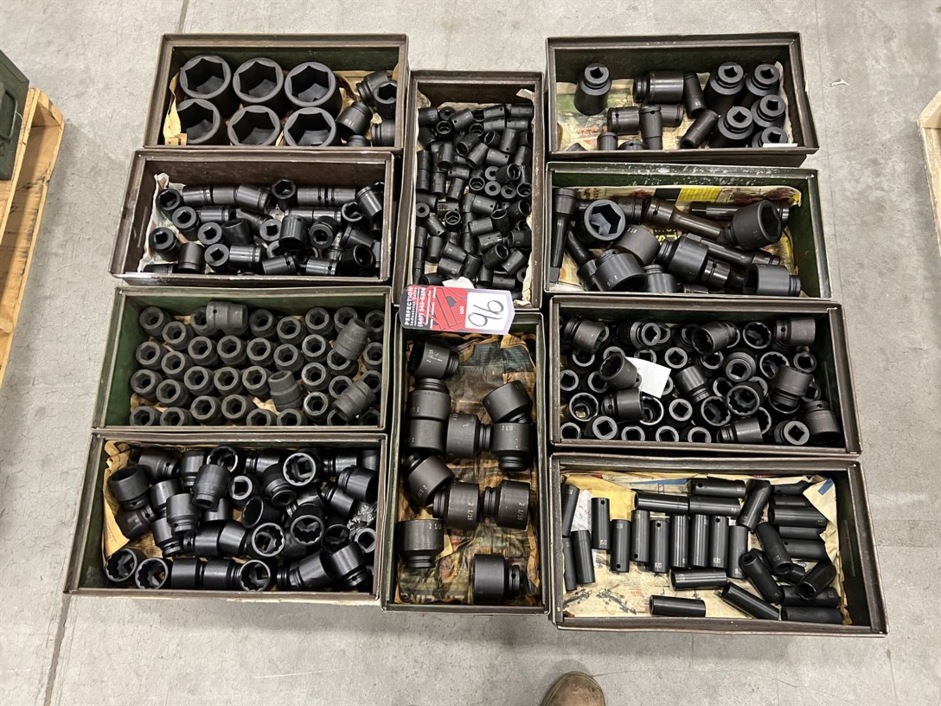 Pallet of 1/2", 3/4" and 1" Drive Impact Sockets up to 2-3/16"