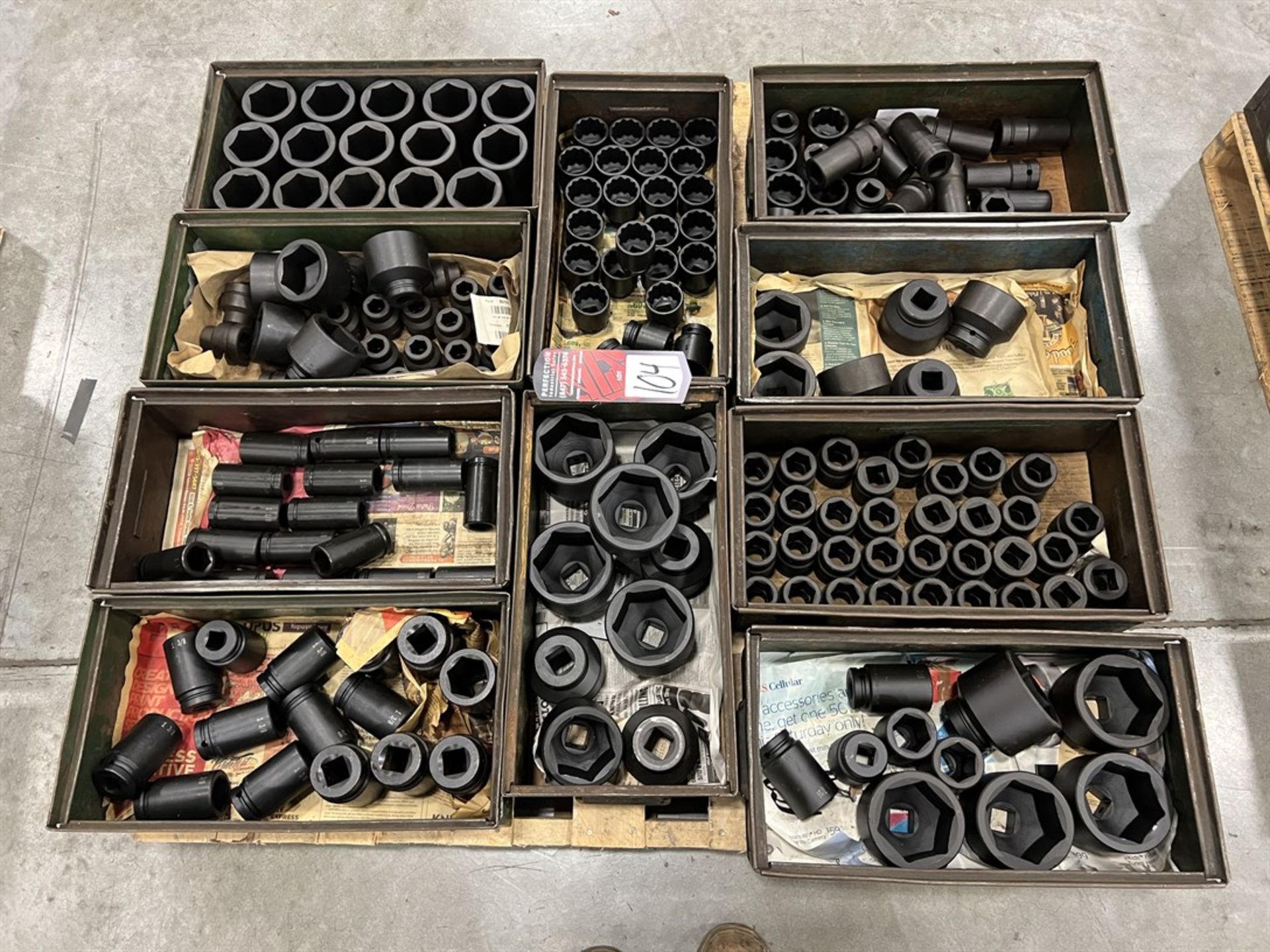 Pallet of 3/4" and 1" Drive Impact Sockets up to 60mm and 2-7/8"