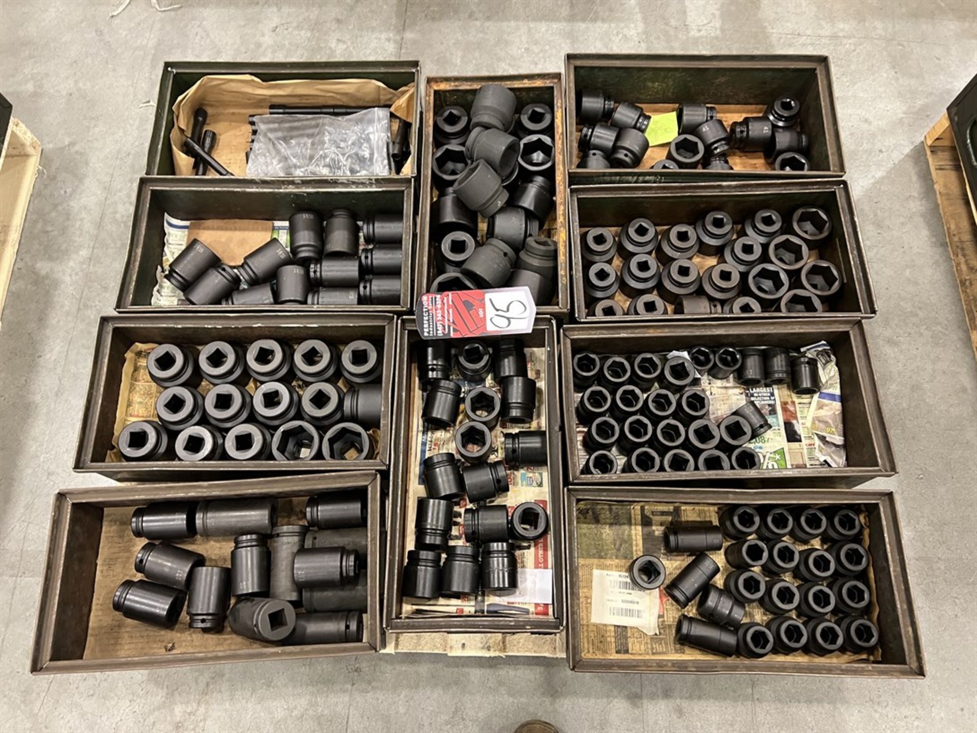 Pallet of 1/2", 3/4" and 1" Drive Impact Sockets up to 50mm and 2-1/16"