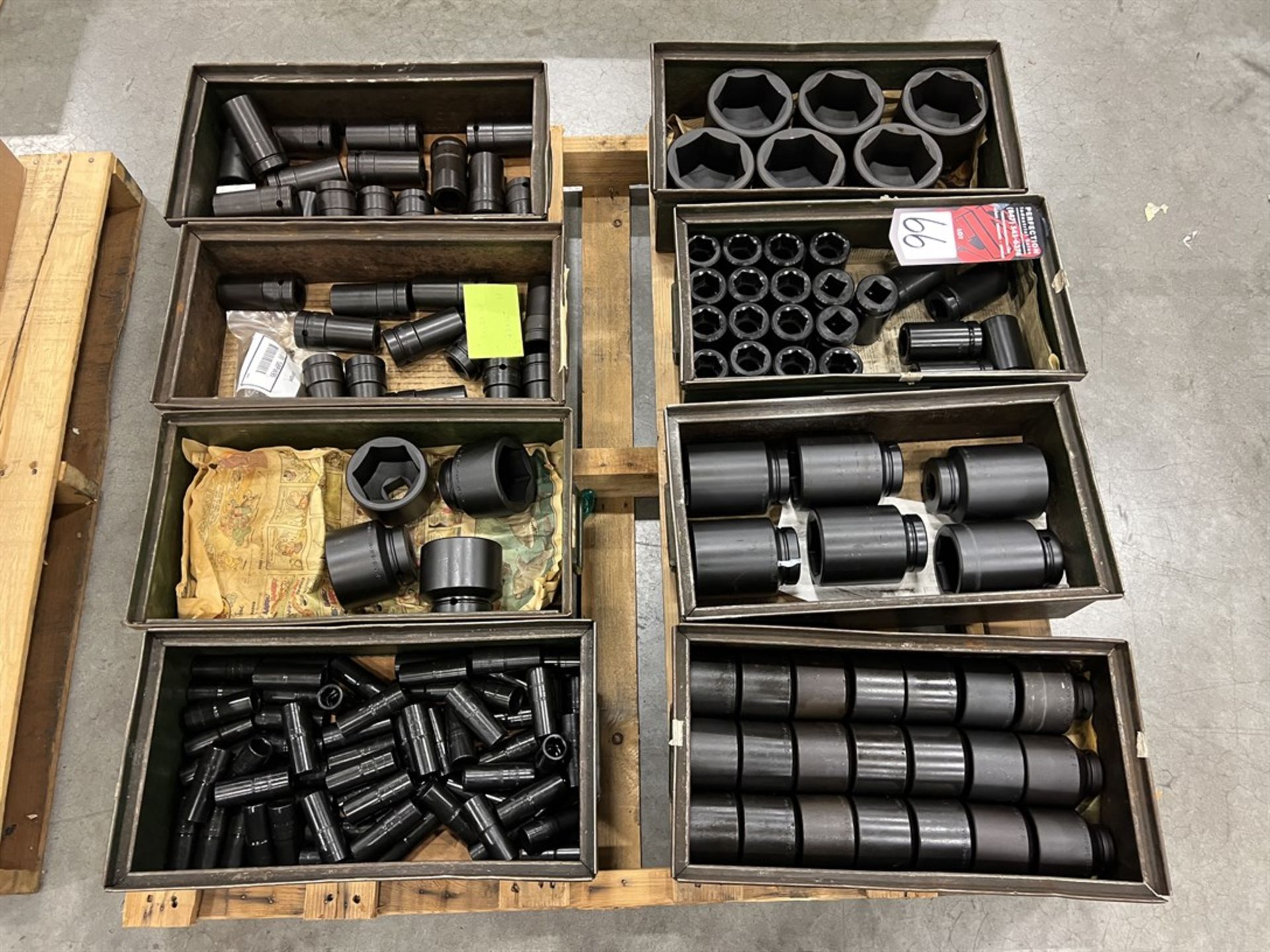 Pallet of 1" Drive Impact Sockets from 1-1/8" to 3-3/8"