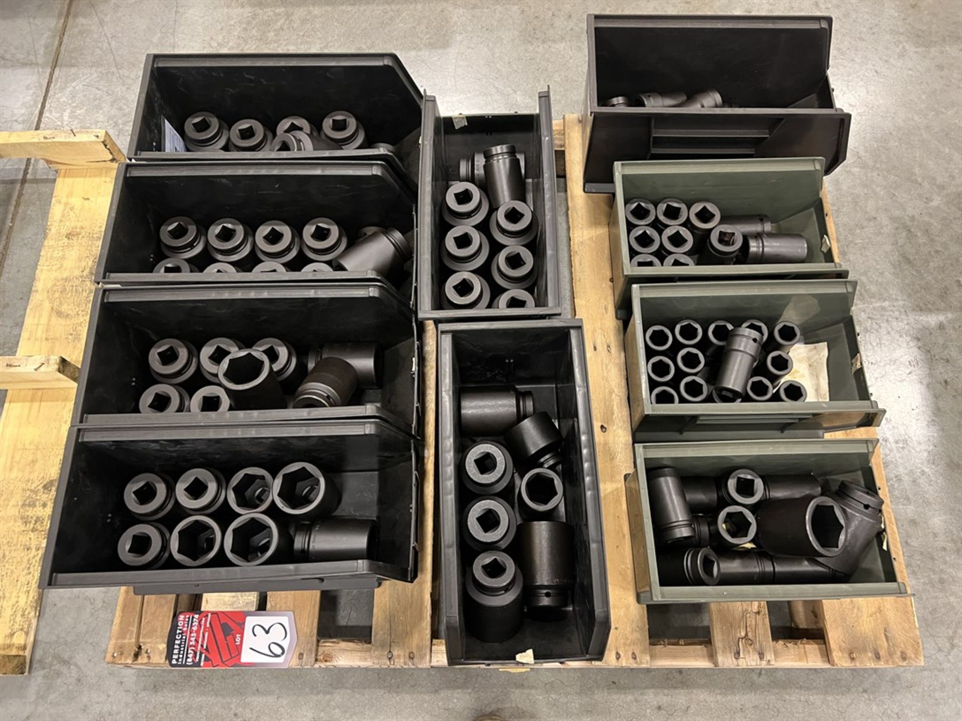 Pallet of 1" Drive Impact Sockets from 1-1/16" to 2-1/4"