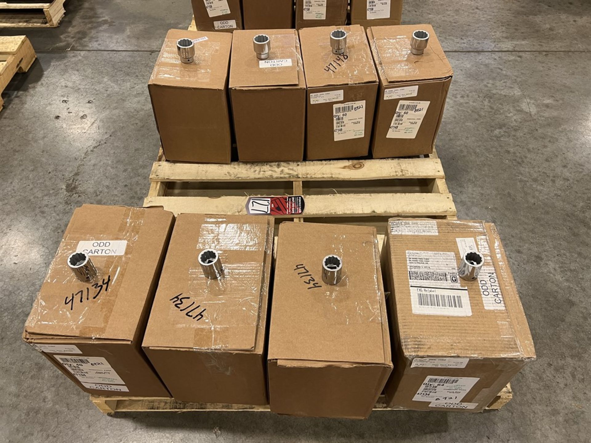 Pallet of 3/4" Drive Chrome Sockets up to 1-1/2"