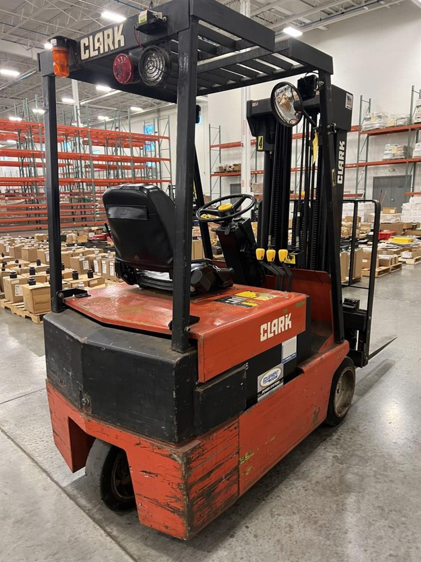 CLARK TM20 4,000 Lb. Electric 3-Wheel Forklift, s/n TM247-1226-9091FB, Triple Mast, Side Shift, w/ - Image 5 of 11