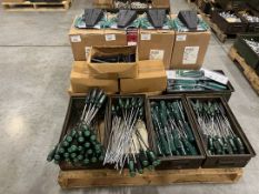 Pallet of Assorted Screwdrivers, 10-Piece Hex T-Handle Sets and Fold Up Fractional Hex Key Sets